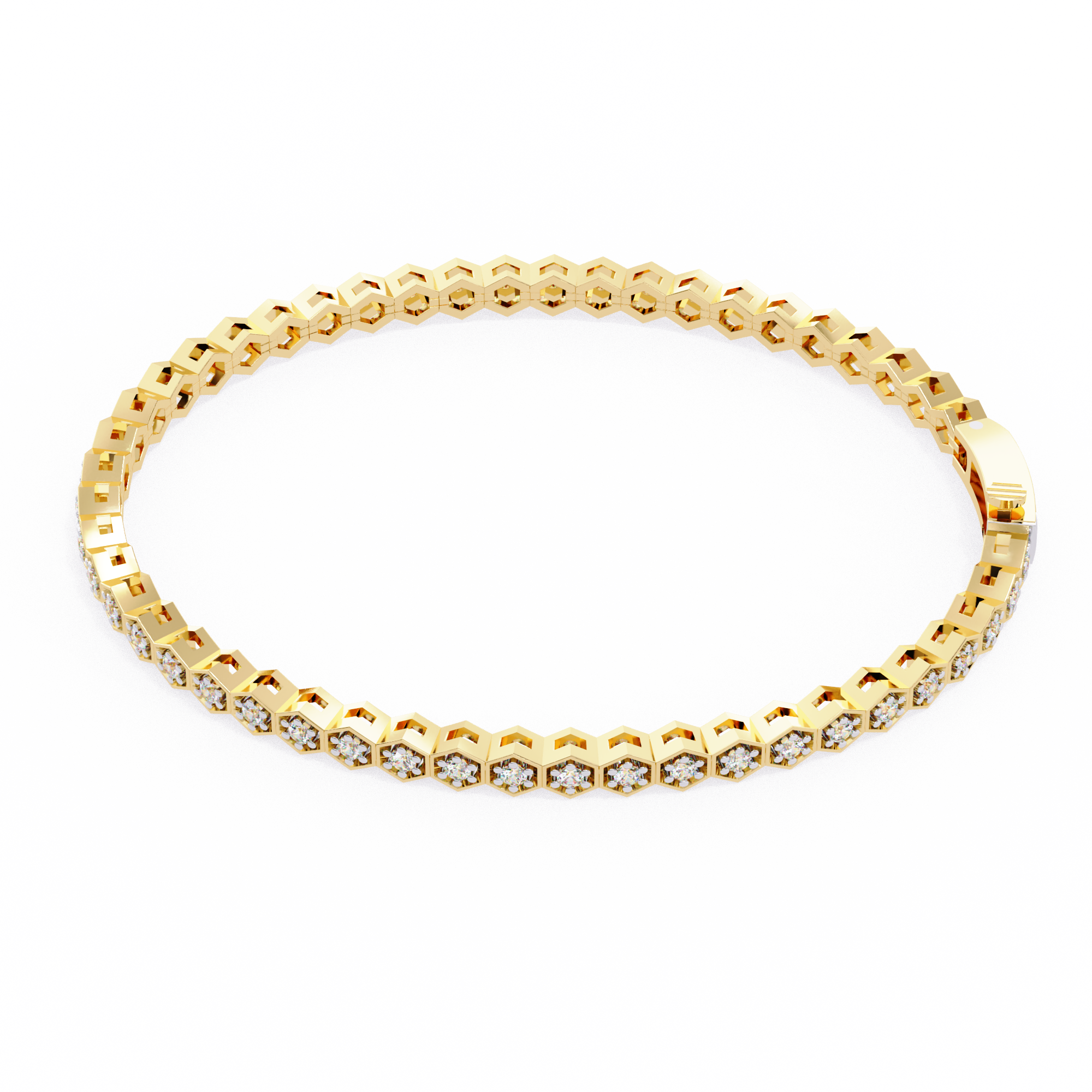 1.05 carat round bracelet 18K