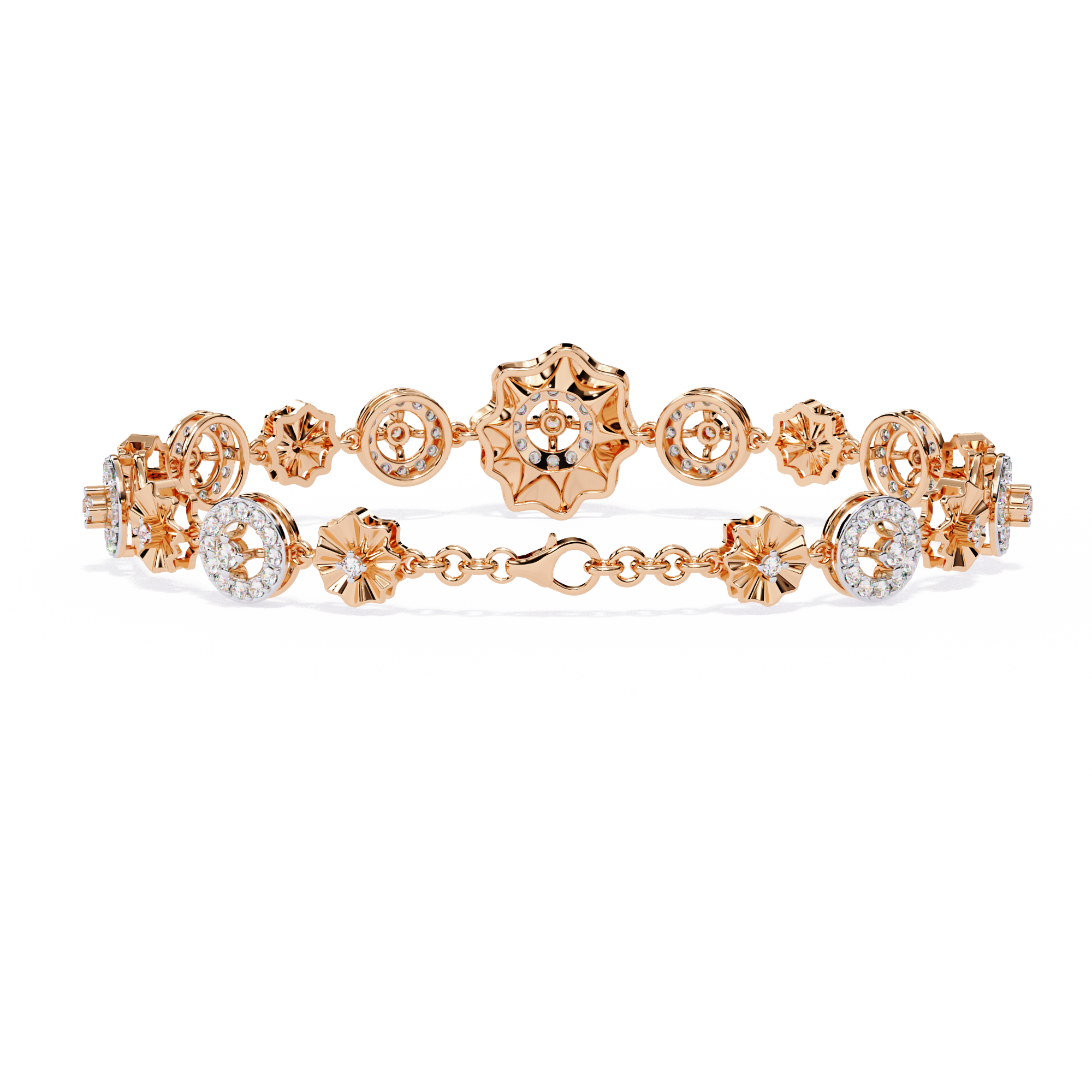 1.28 CT BLOSSOM WREATH BRACELET 18K
