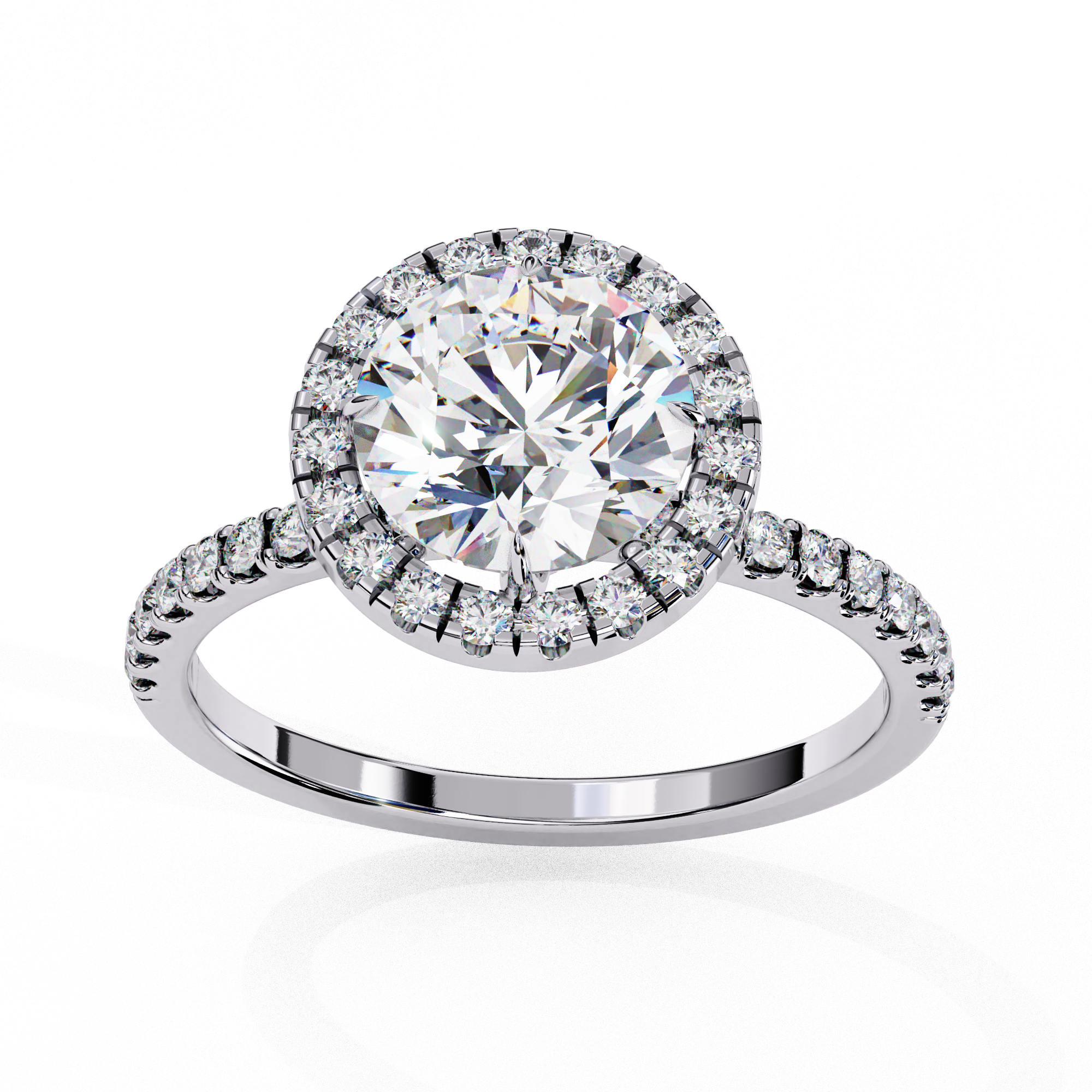 1.86 CT Brilliant Round Ring 9k