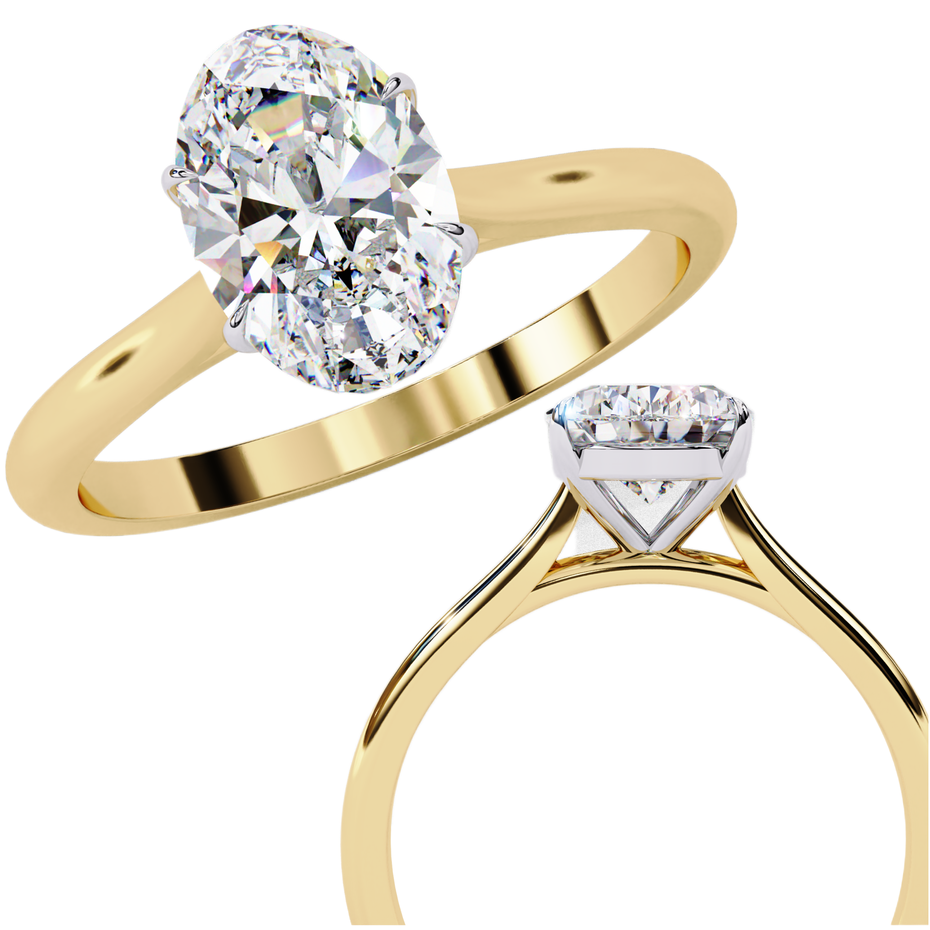 1.2 carat oval rings 18K