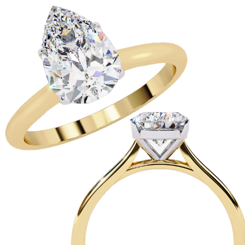 1 carat pear rings