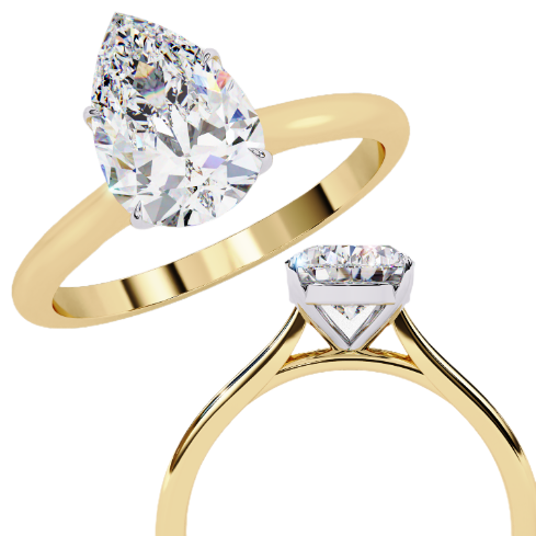 1 ct Pear Elegance Ring 9k
