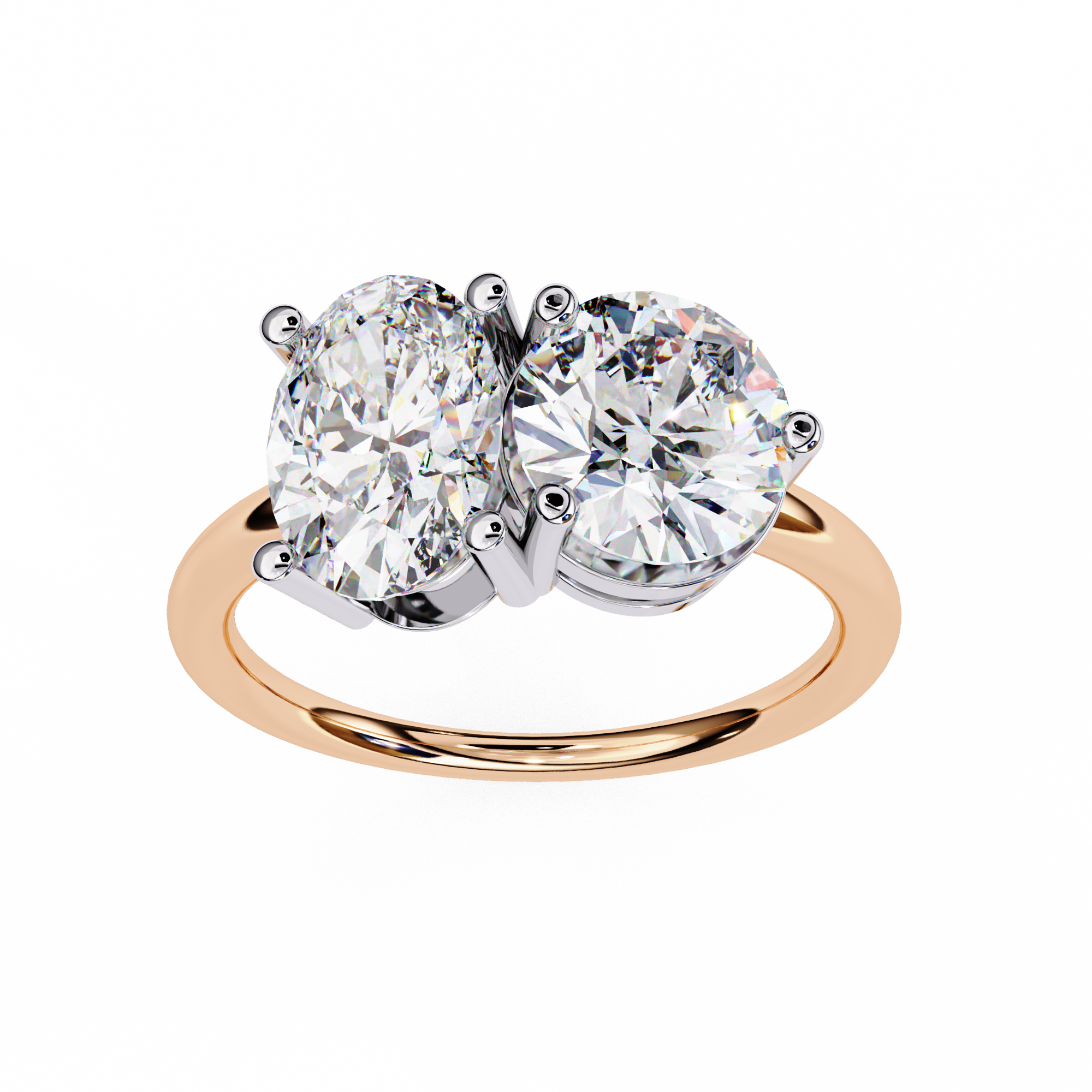 3.32 carat round oval rings