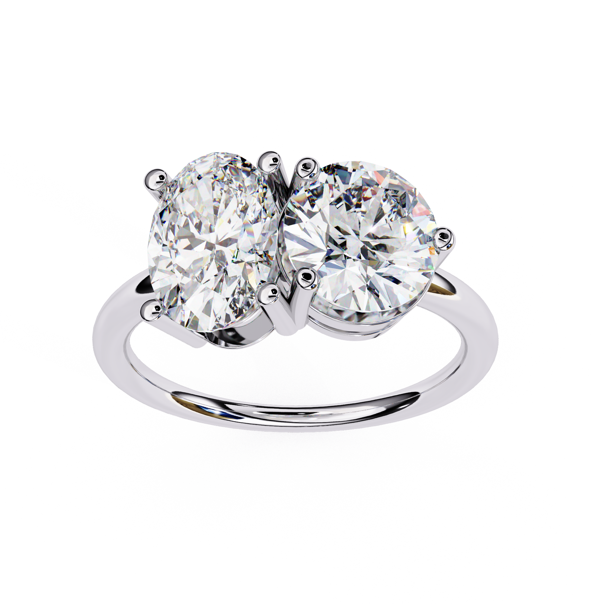 3.32 carat round oval rings 18K