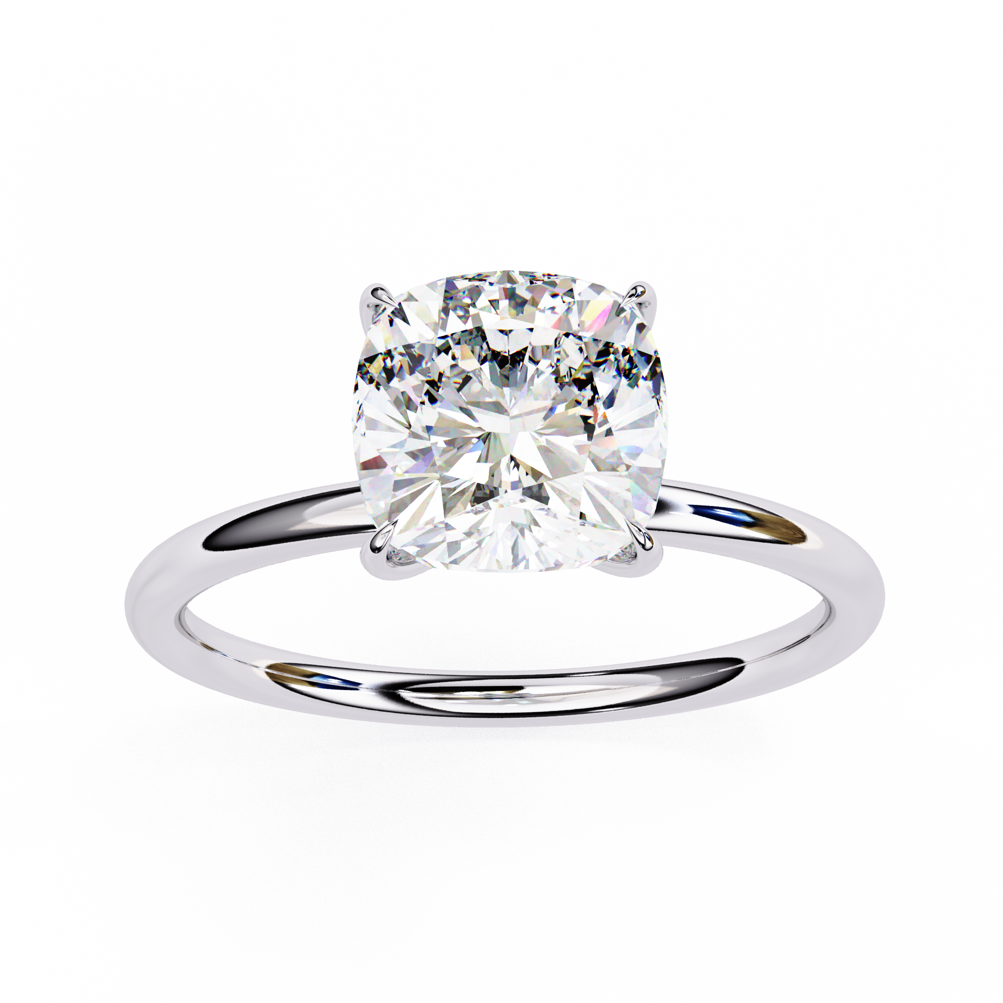 2.65 carat cushion square rings