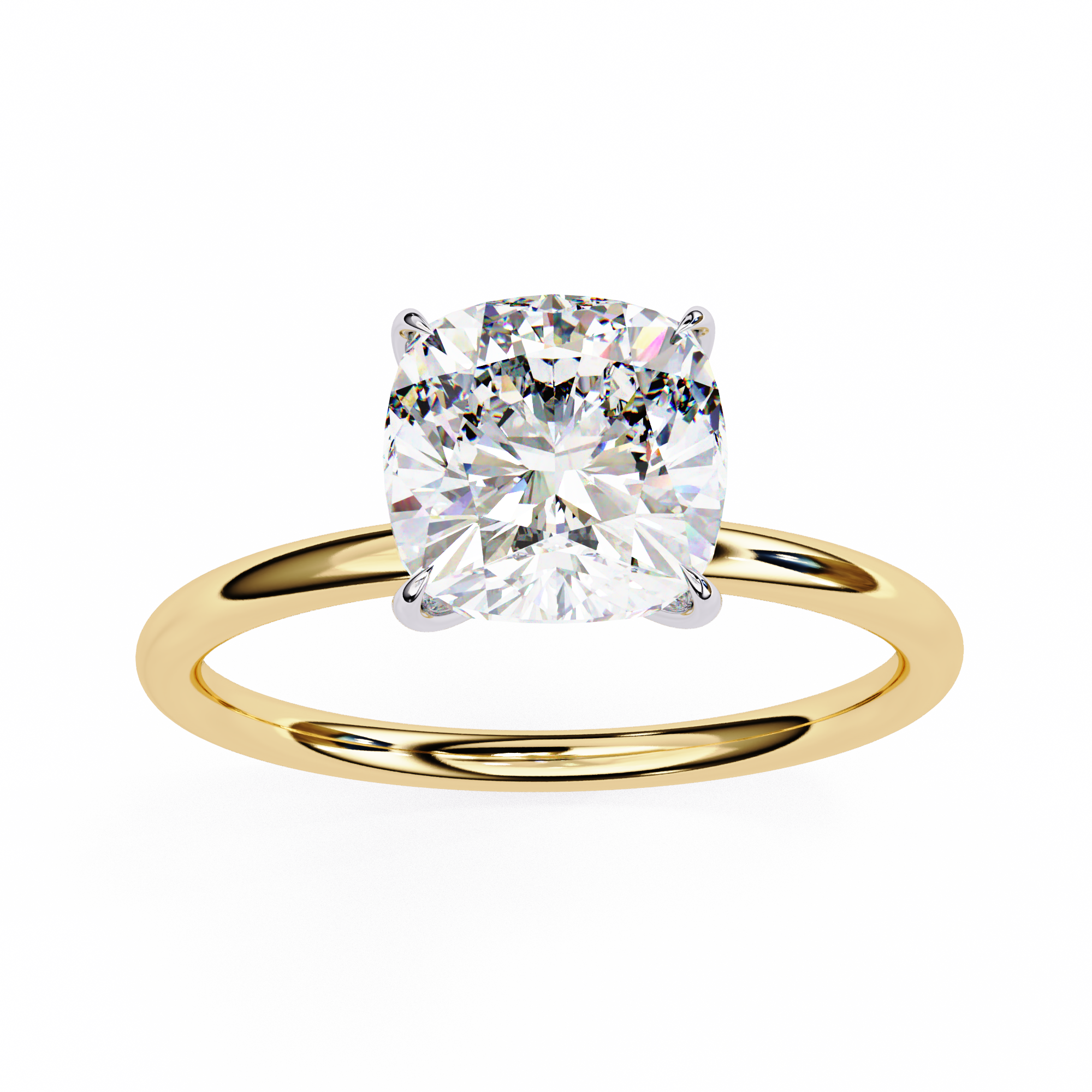 2.65 carat cushion square rings