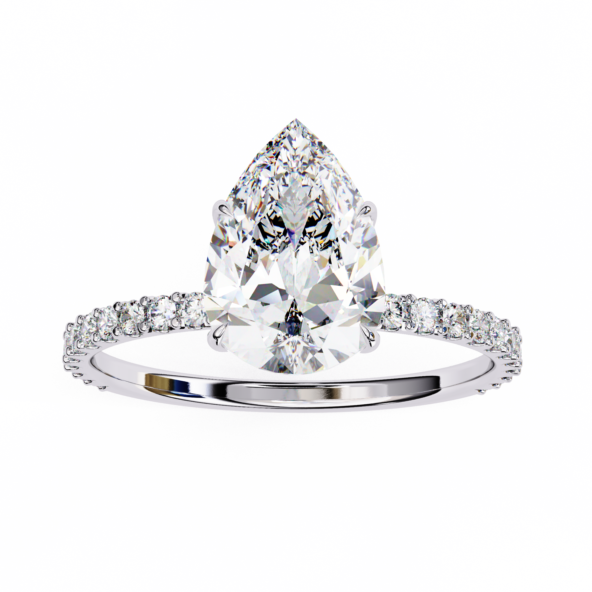 2.06 carat pear round rings 18K