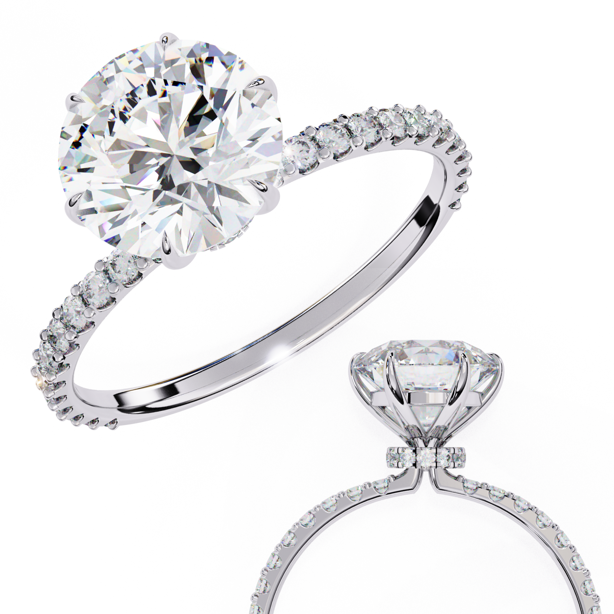 2.21 carat round rings