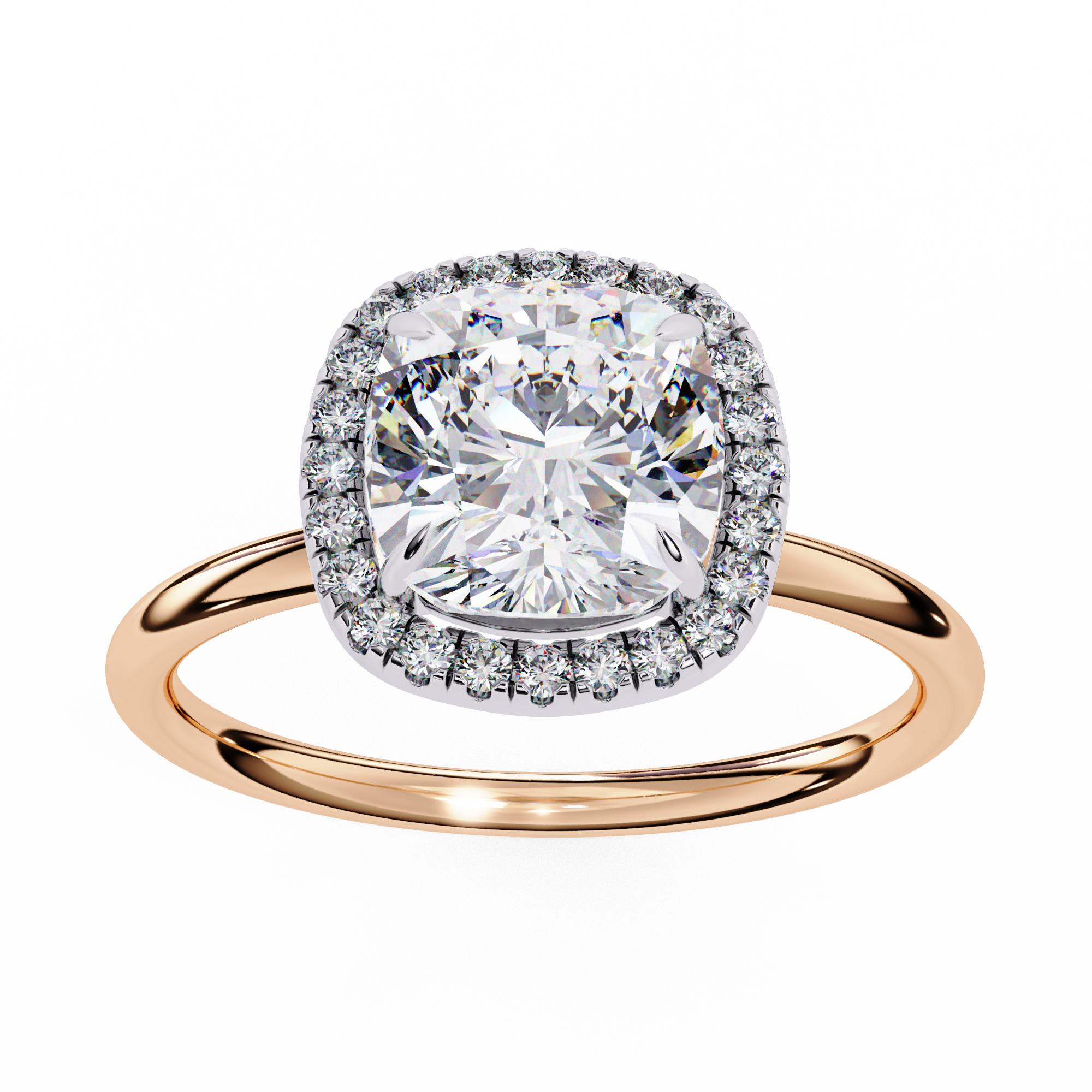 1.91 carat round cushion square rings