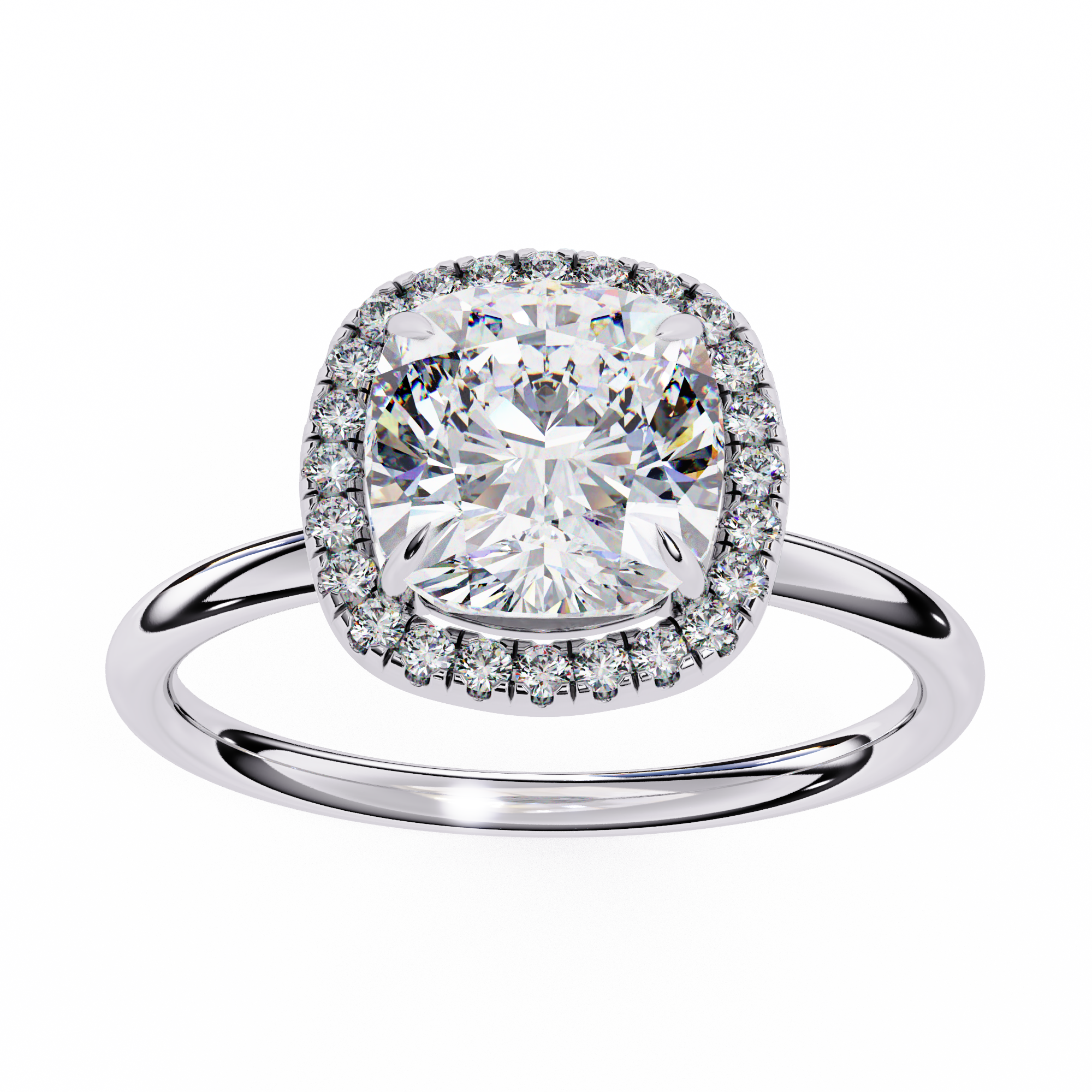 1.91 carat round cushion square rings