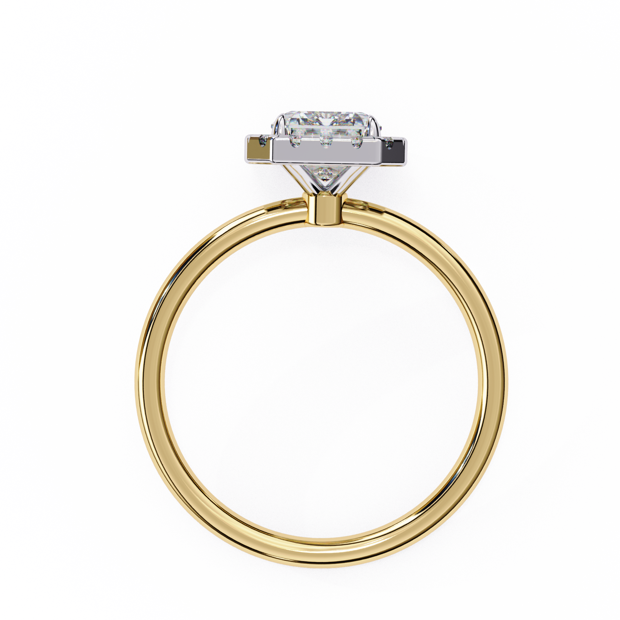 1.96 carat radiant round rings 18K