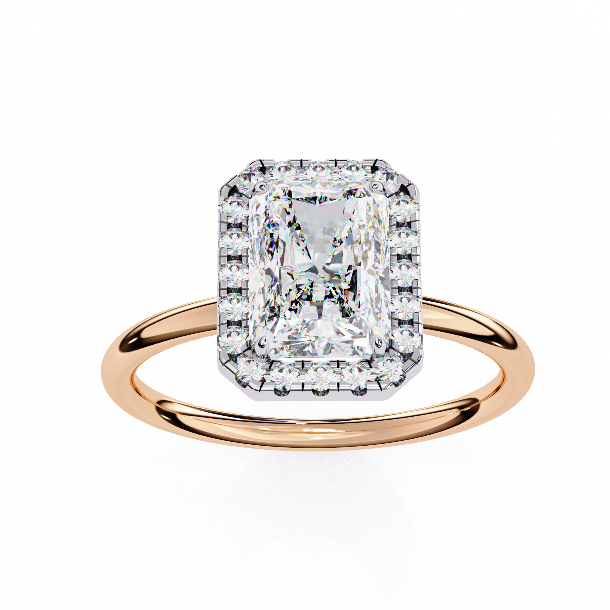 1.96 carat radiant round rings