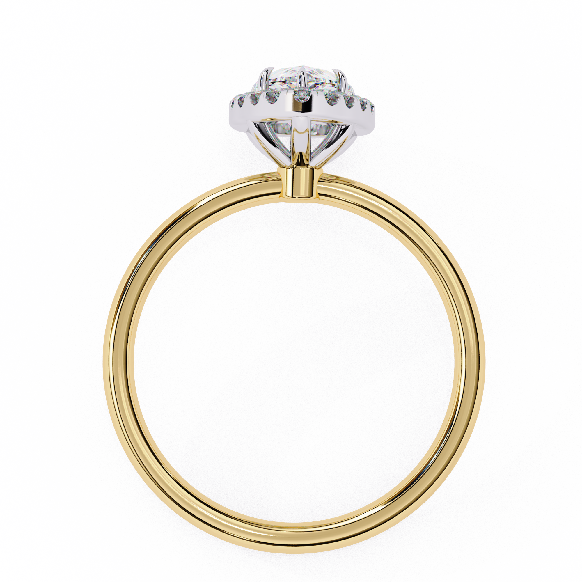 1.35 ct Pear-Round Fusion Ring 9k