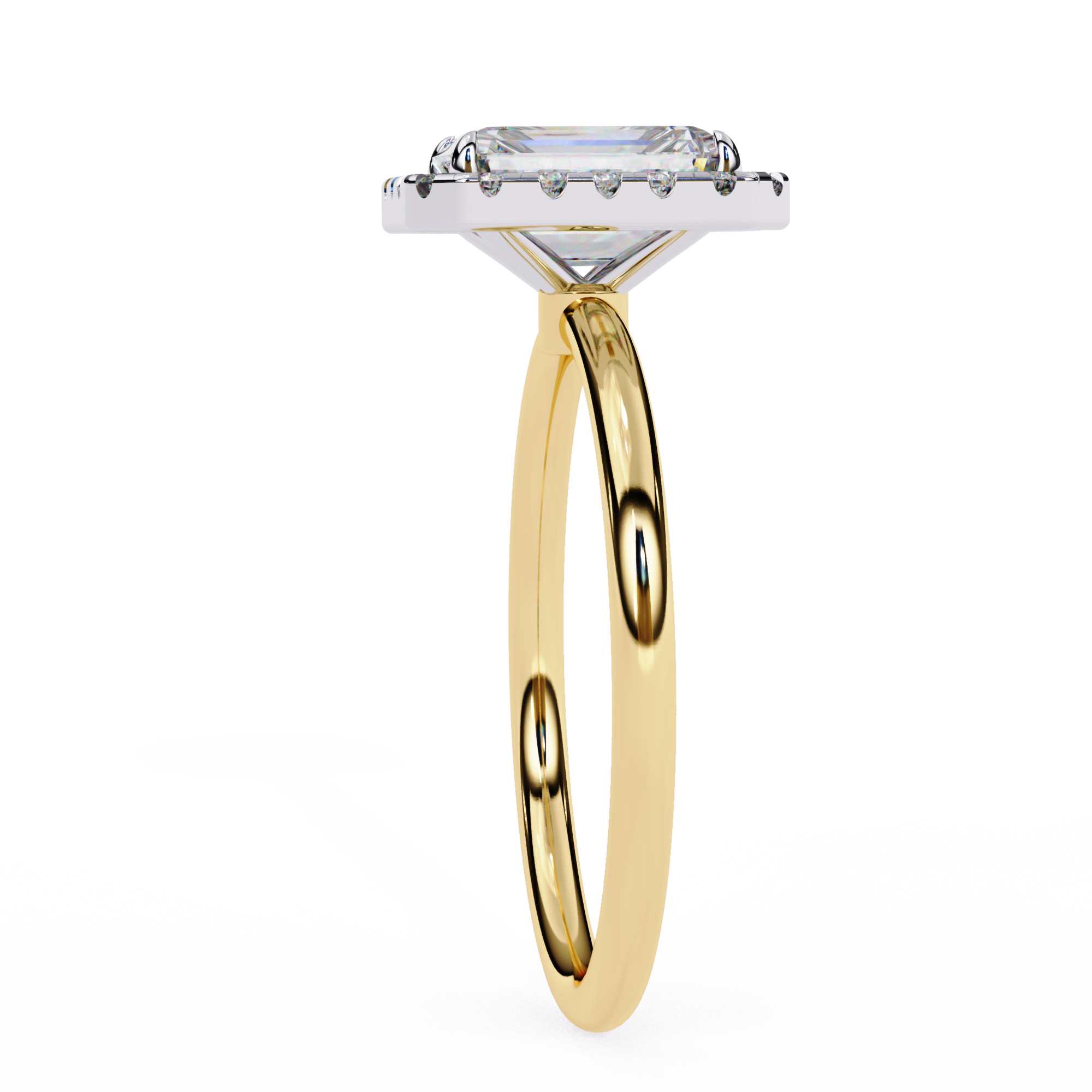 1.83 ct Emerald-Round Duo Ring 9k