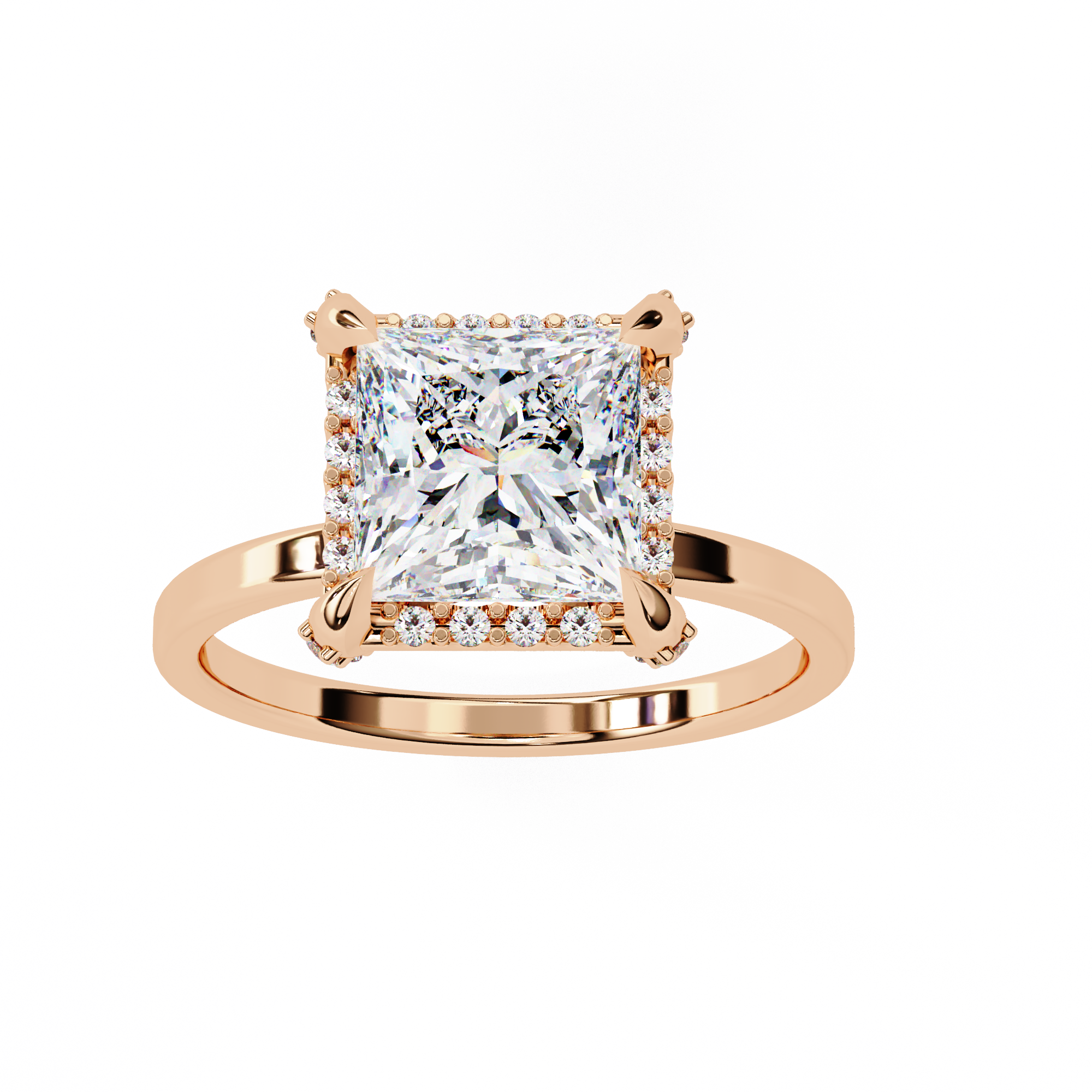 2.22 carat round princess rings