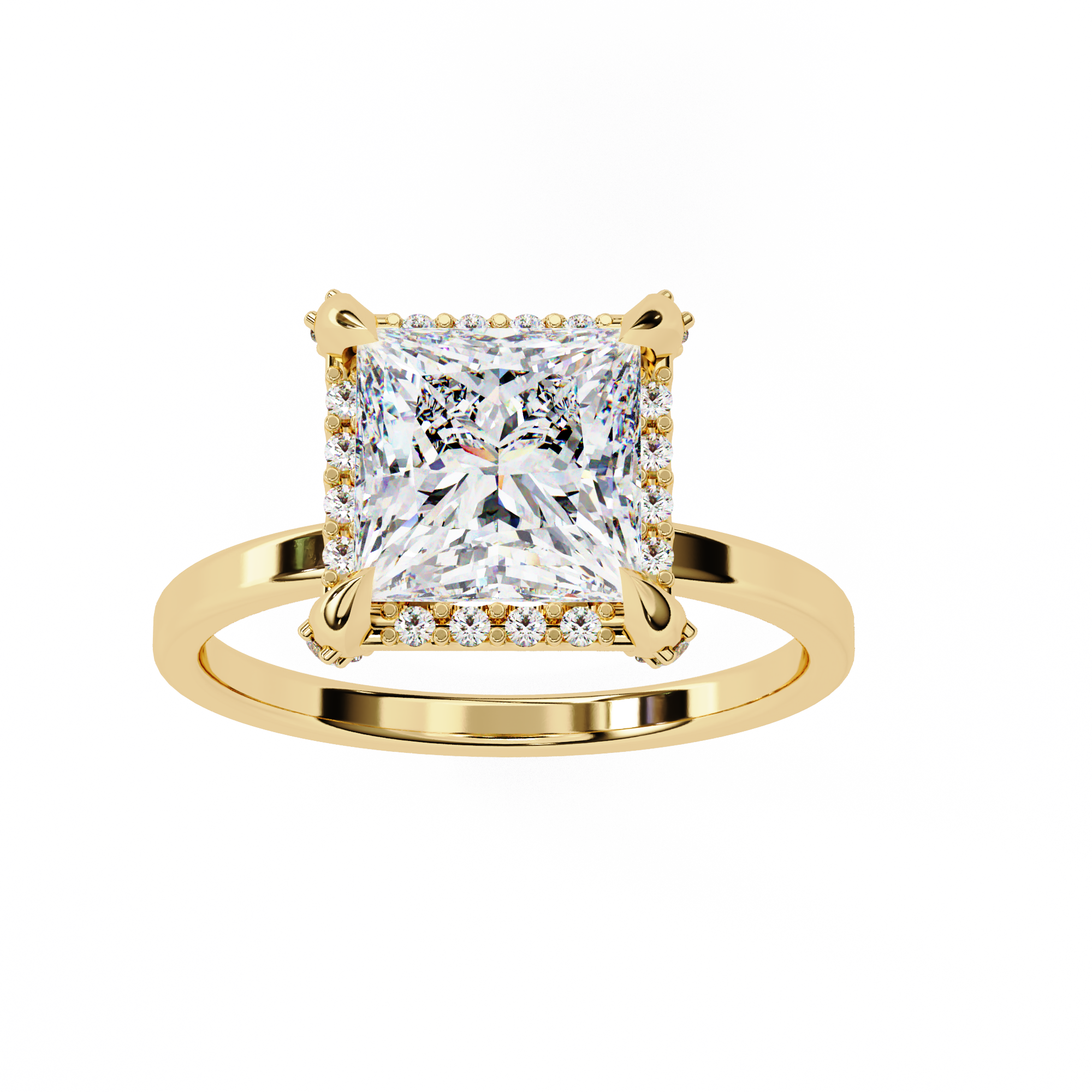 2.22 carat round princess rings