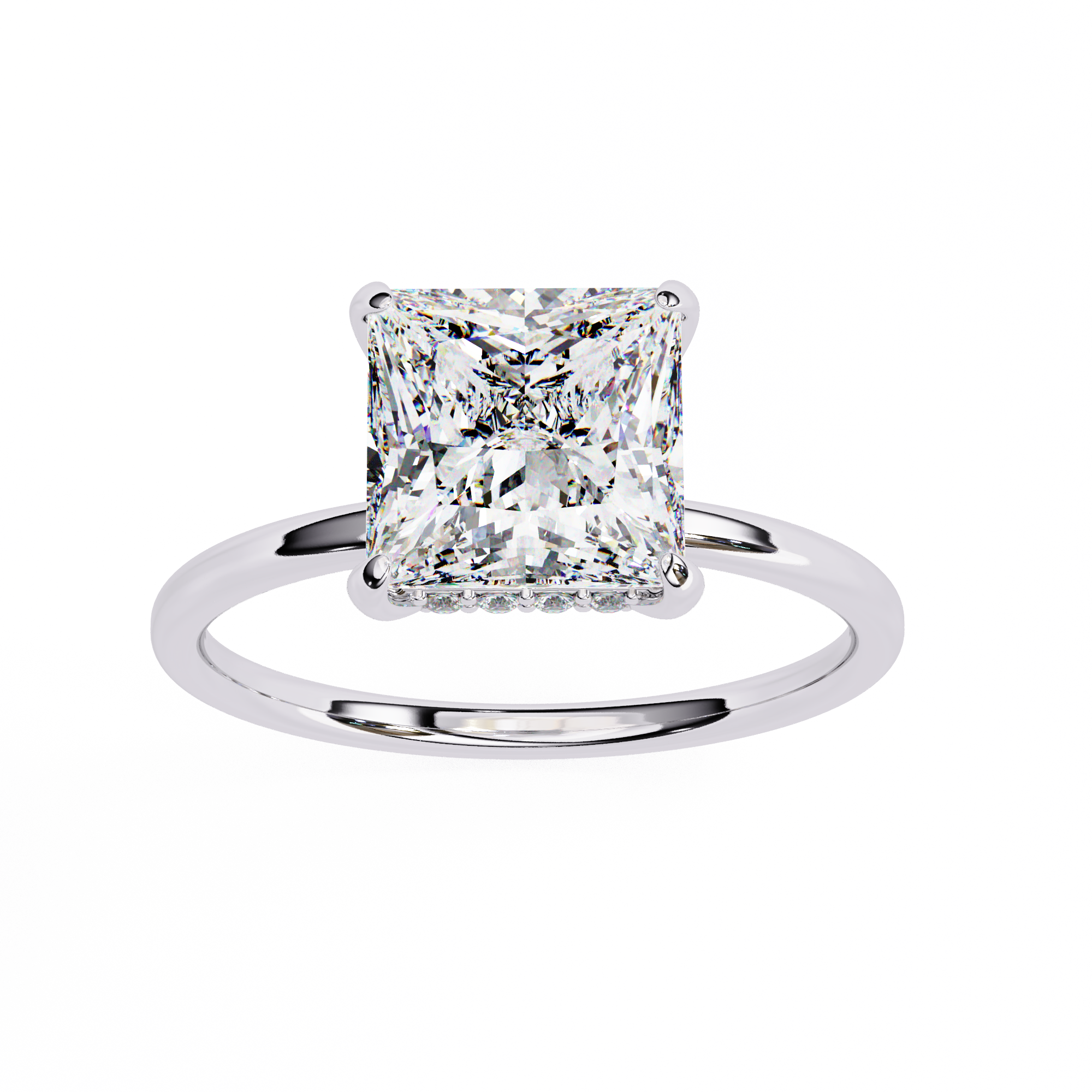 2.36 carat princess round rings