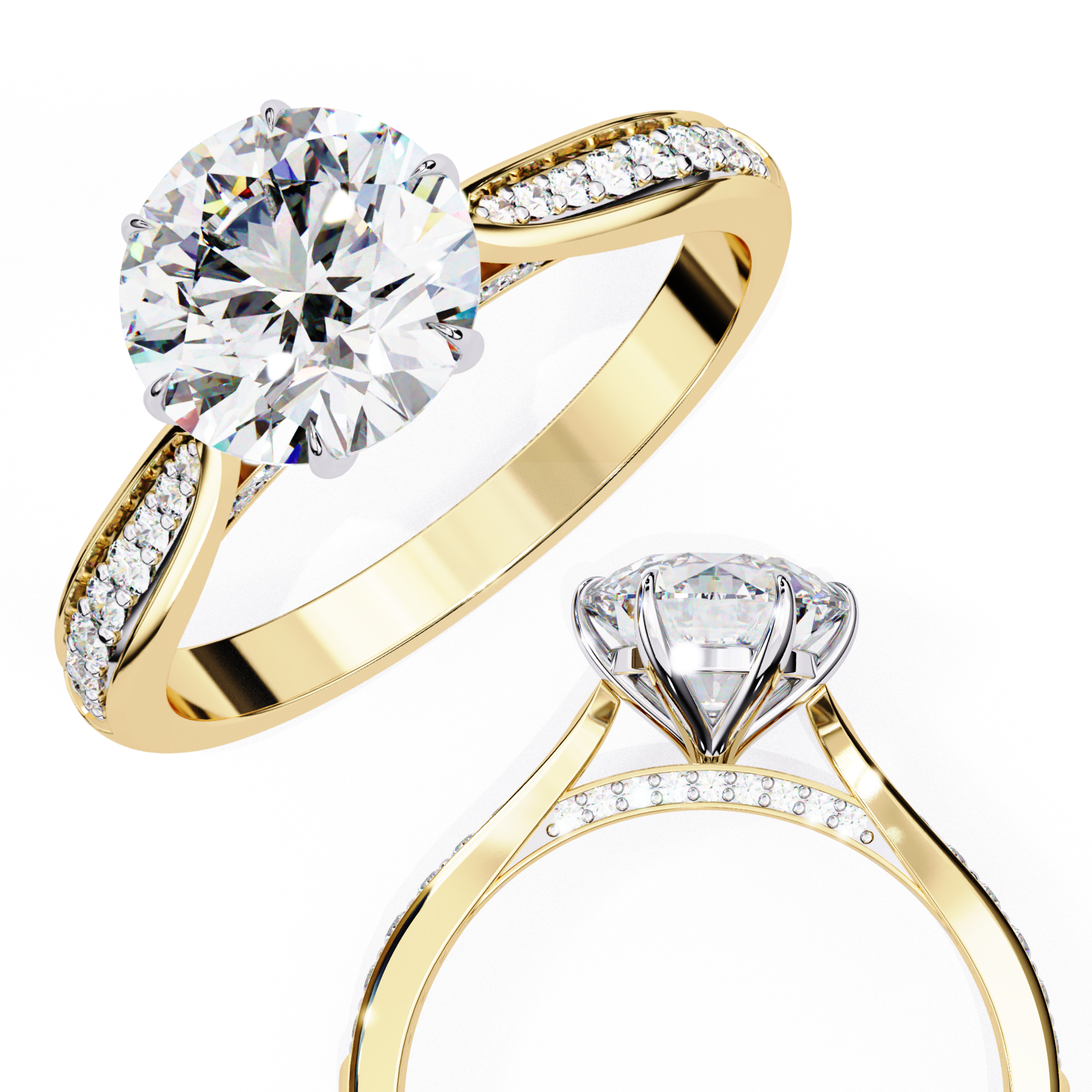 1.14 carat round rings