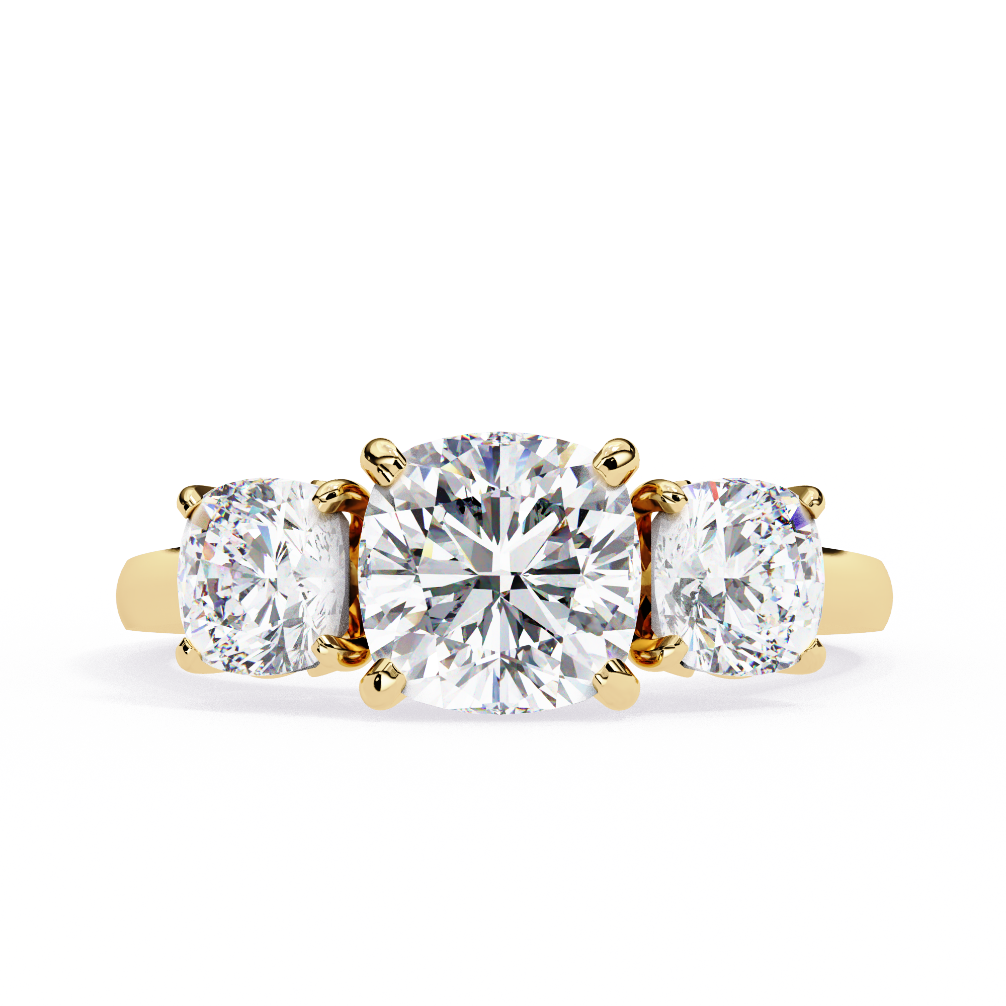 3.96 carat cushion square rings