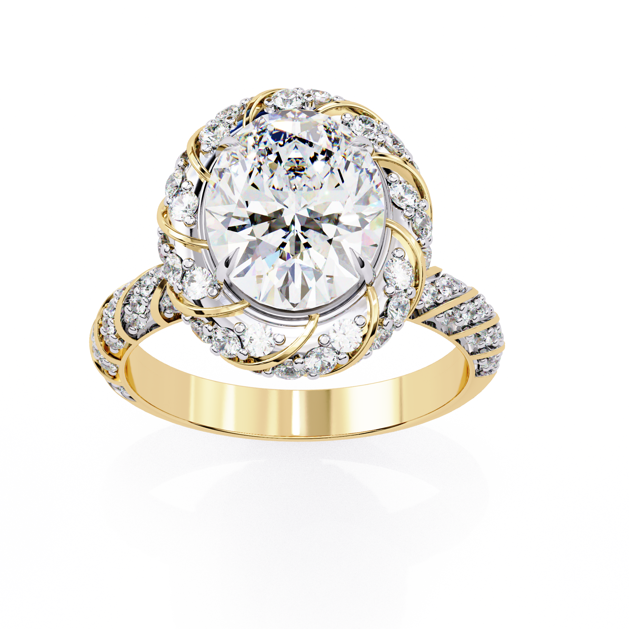3.21 ct Oval Brilliance Ring 9k