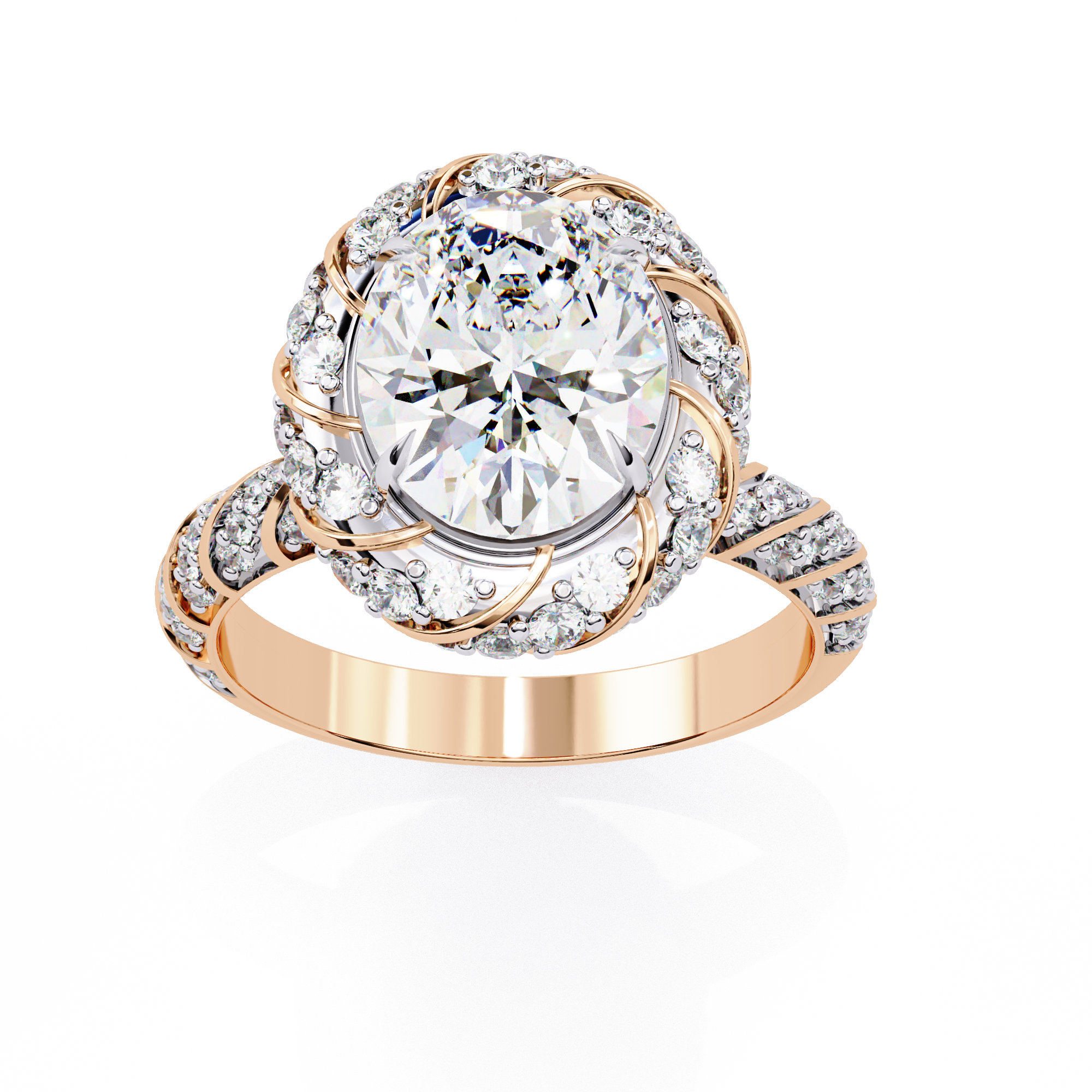3.21 ct Oval Brilliance Ring 9k