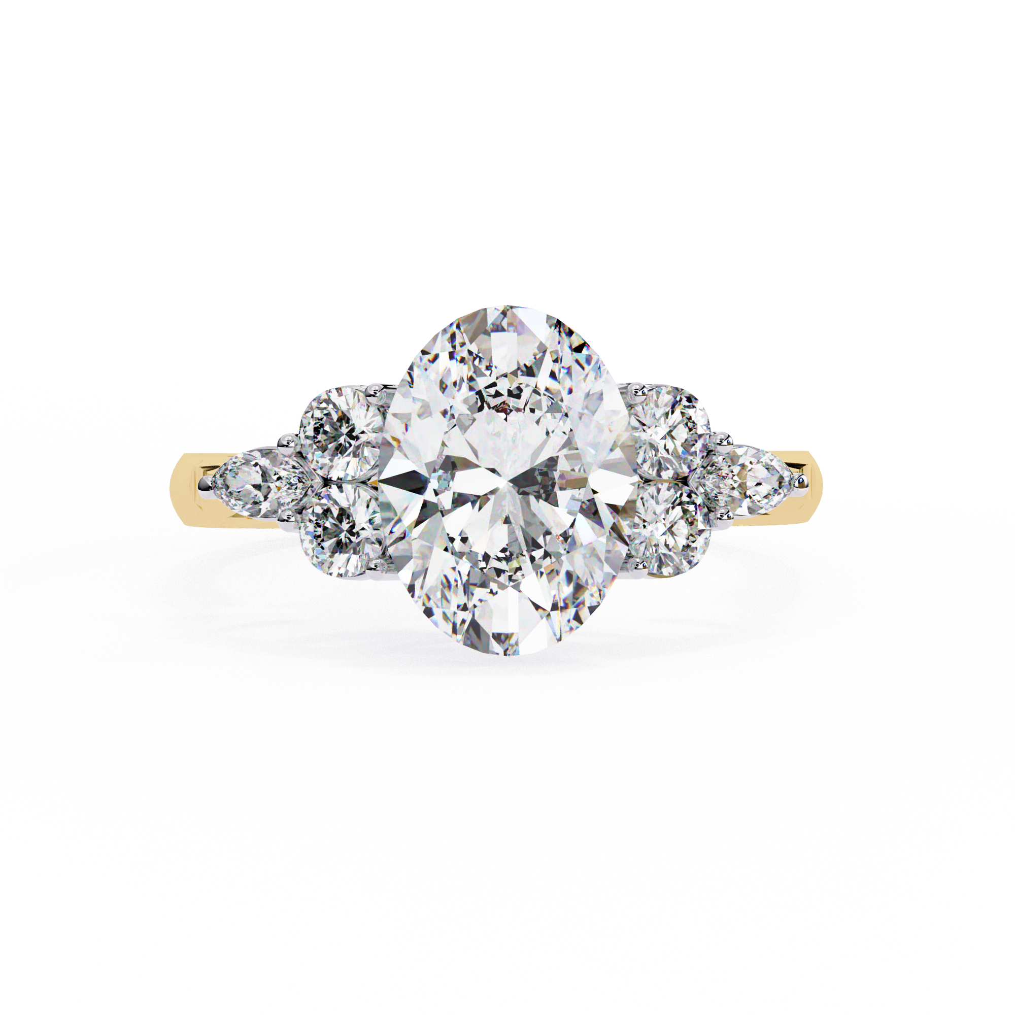 2.50 ct Marquise Oval Splendor Ring 9k