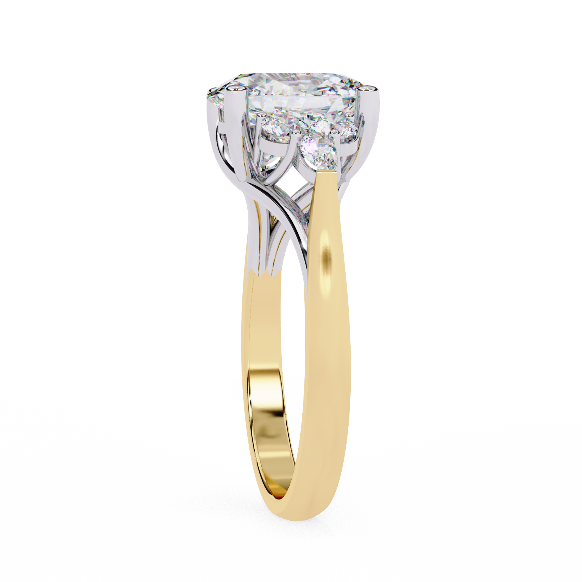 2.50 ct Marquise Oval Splendor Ring 9k