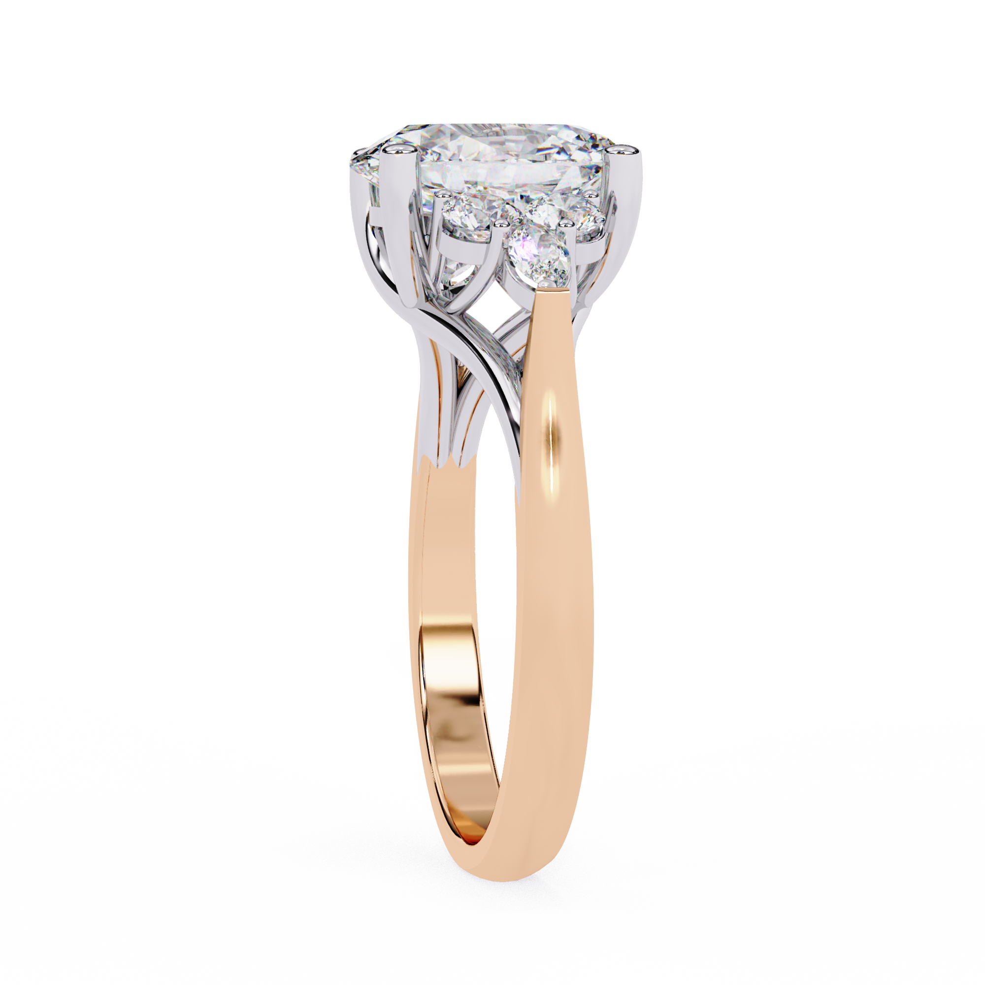 2.51 carat oval marquise round rings