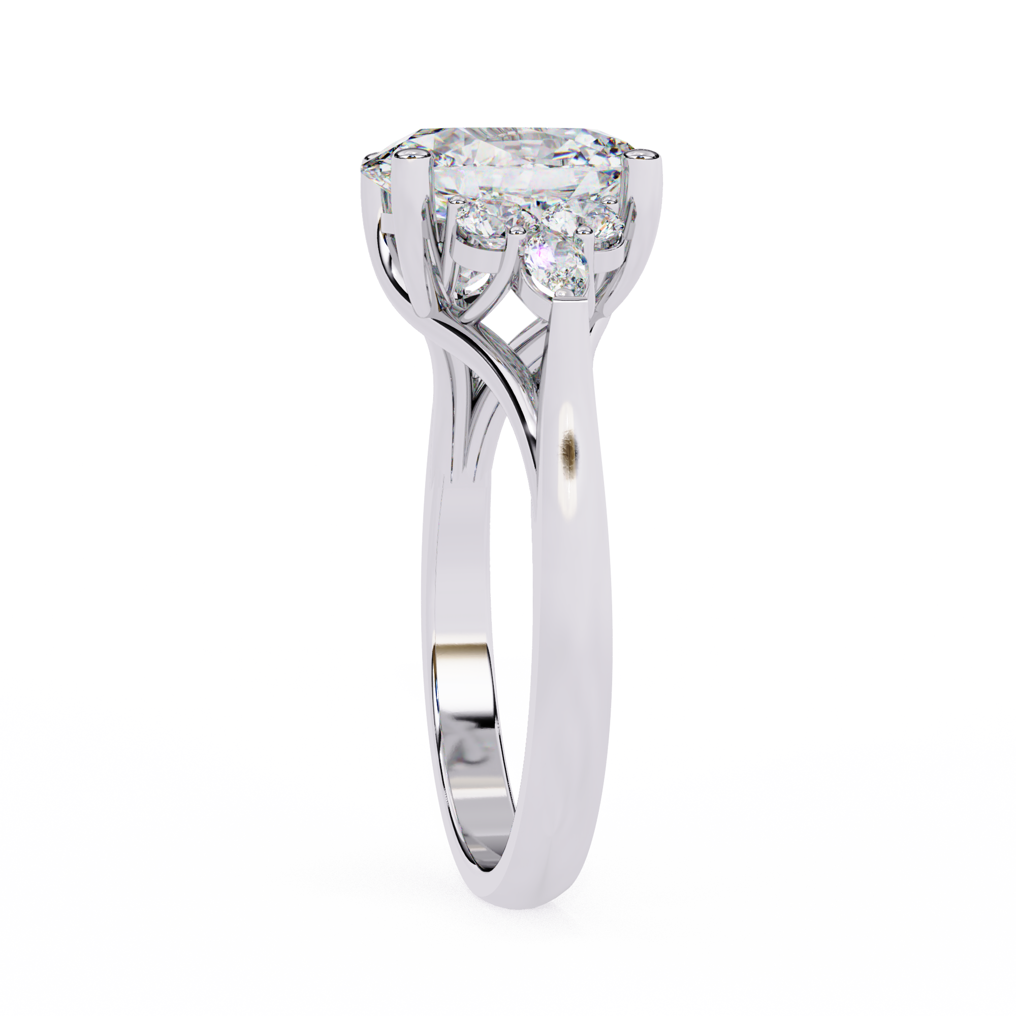 2.51 carat oval marquise round rings