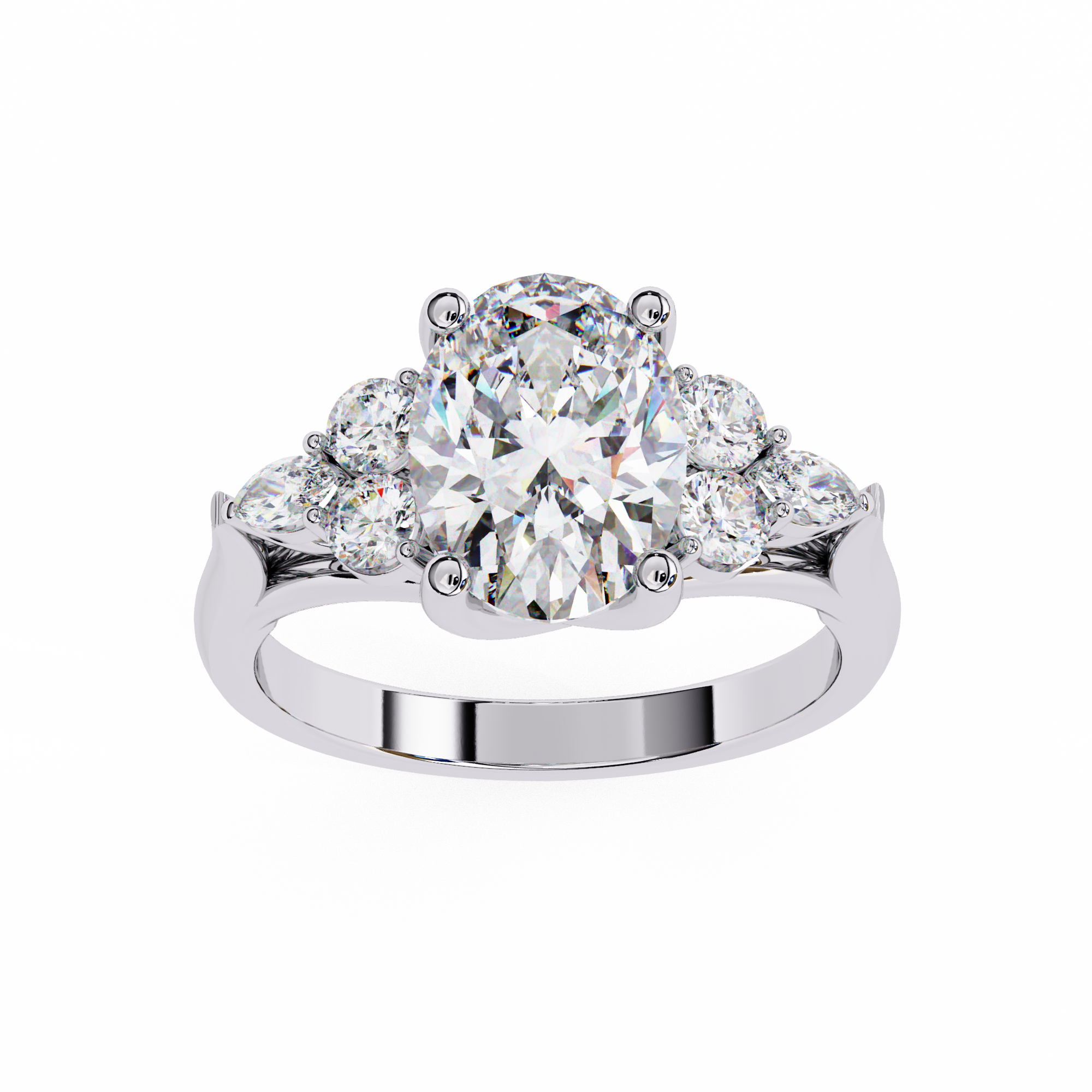 2.51 carat oval marquise round rings