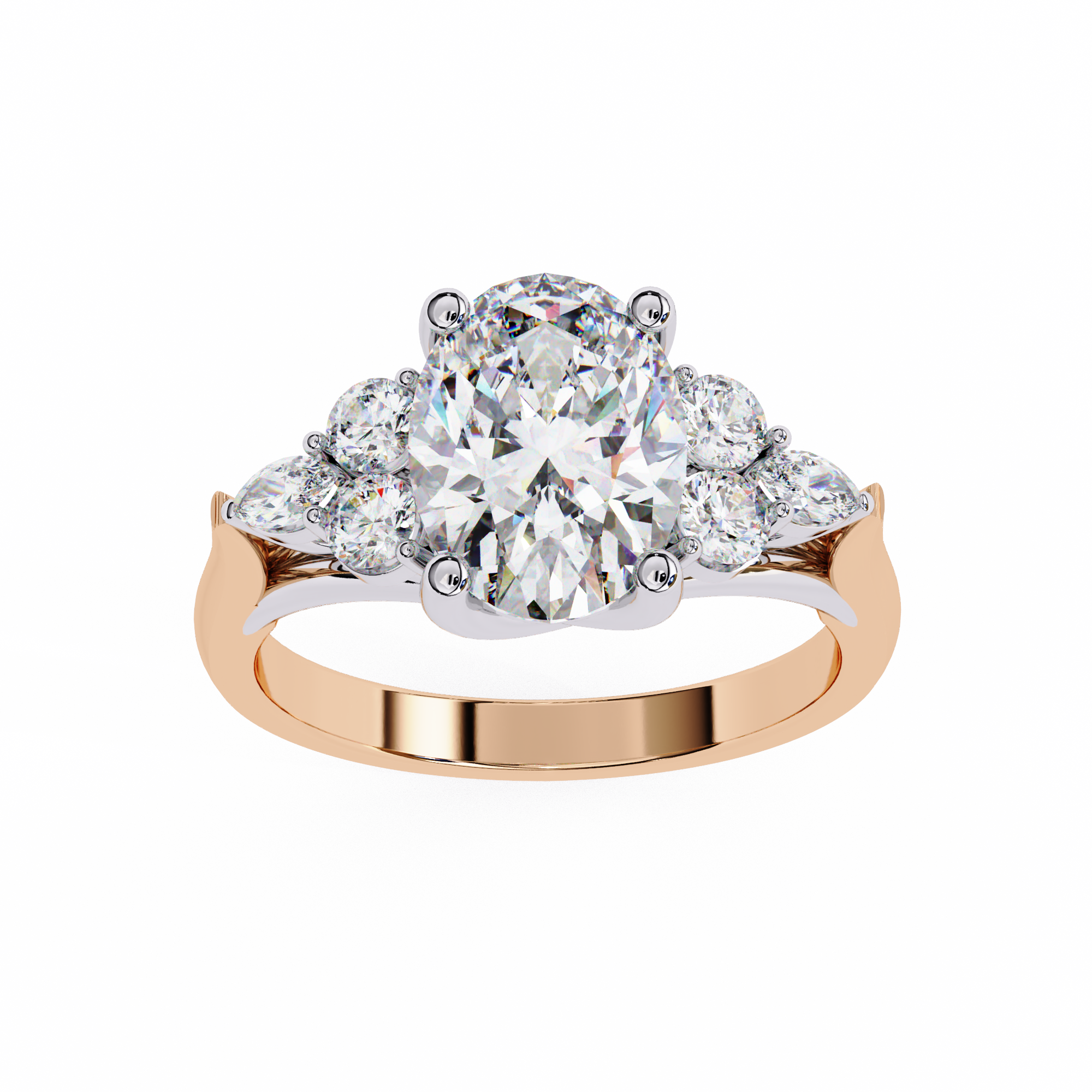 2.50 ct Marquise Oval Splendor Ring 9k