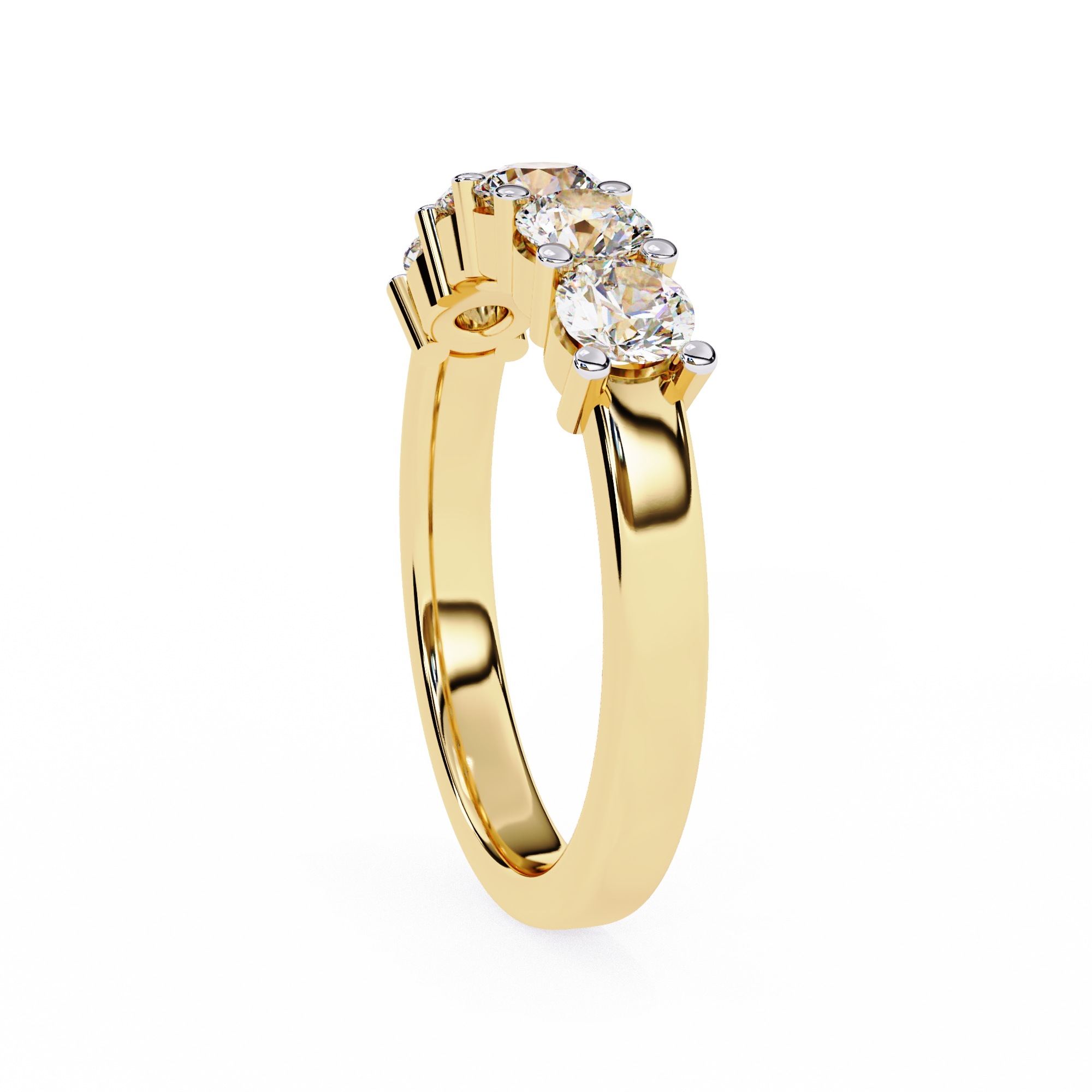 1.03 carat round band 18K