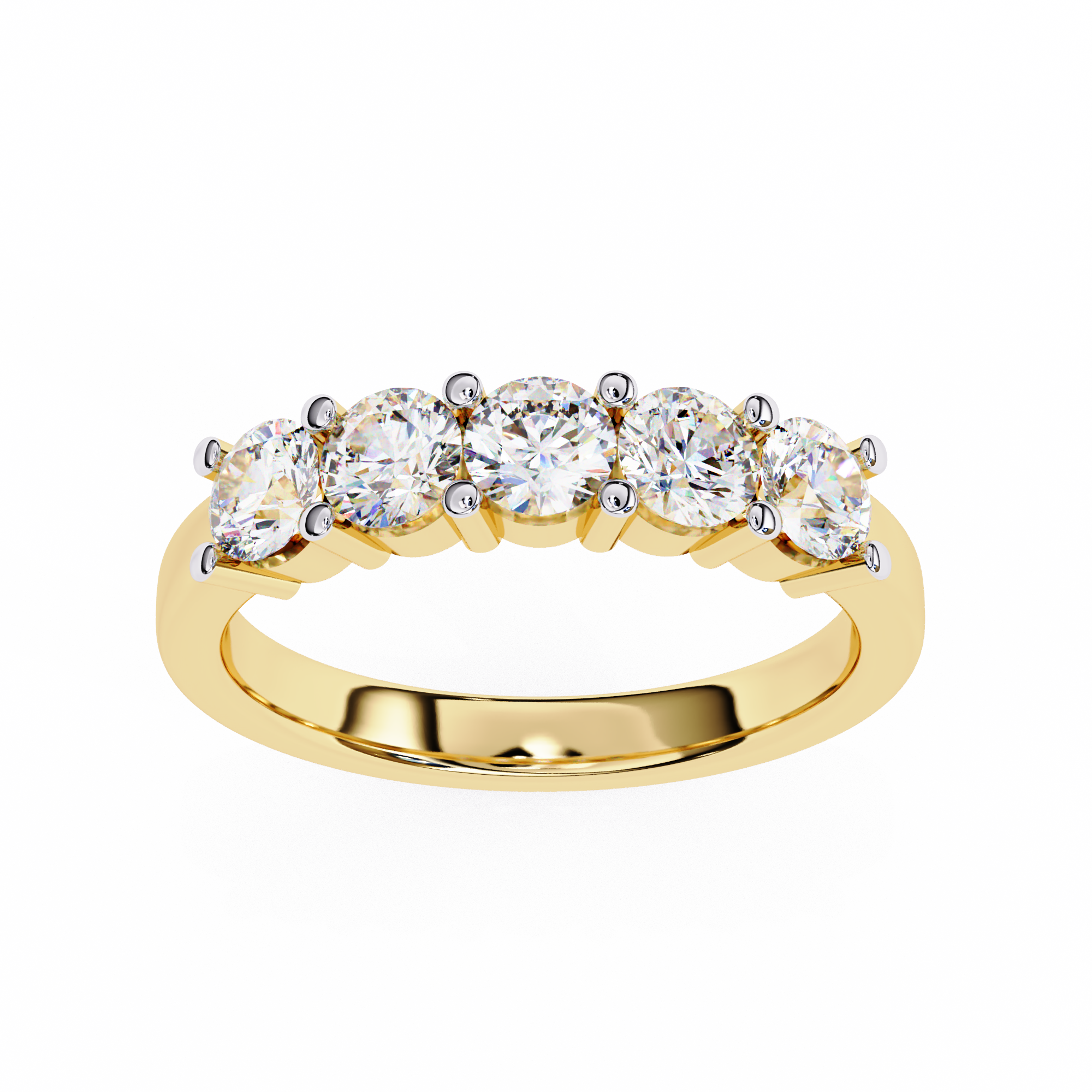 1.03 carat round band 18K