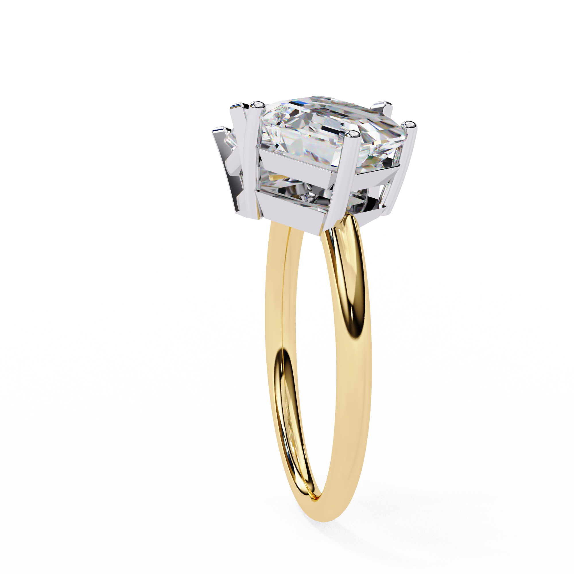 4.17 carat radiant emerald square rings 18K