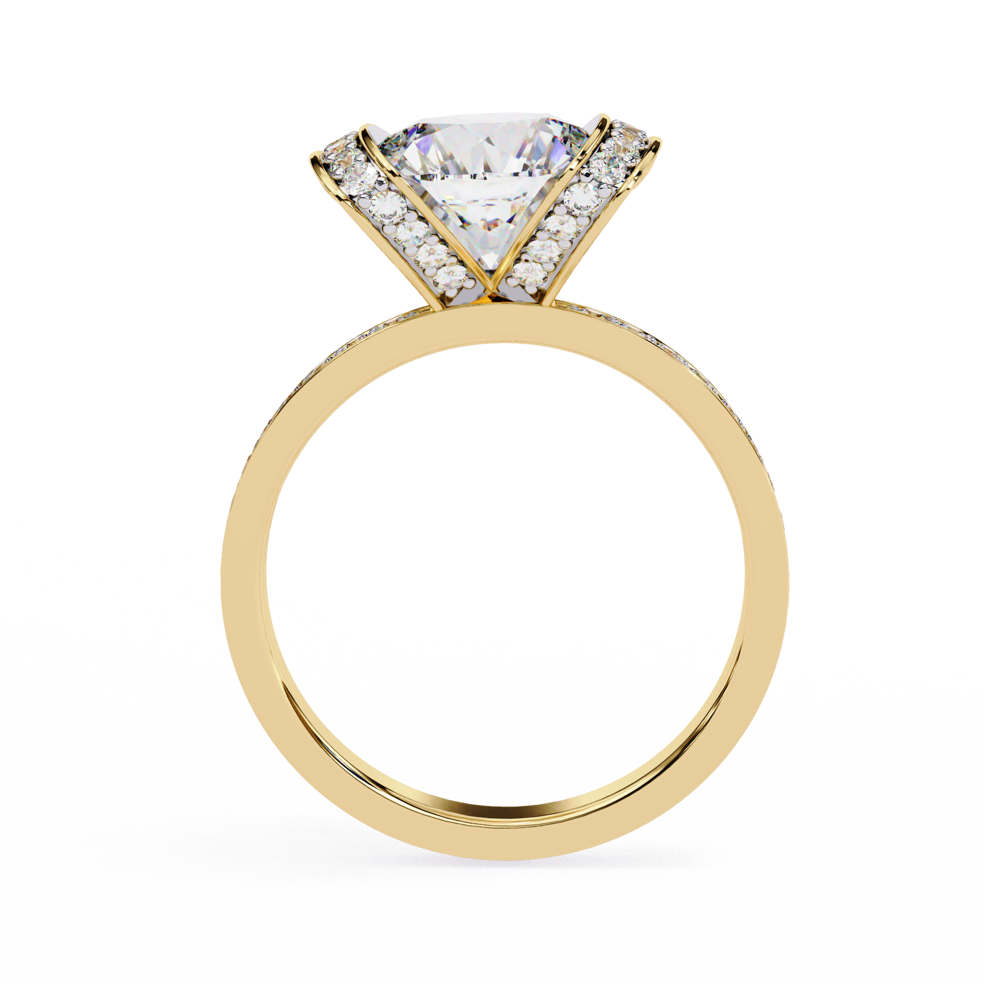 3.30 ct Magnificent Round Ring 9k