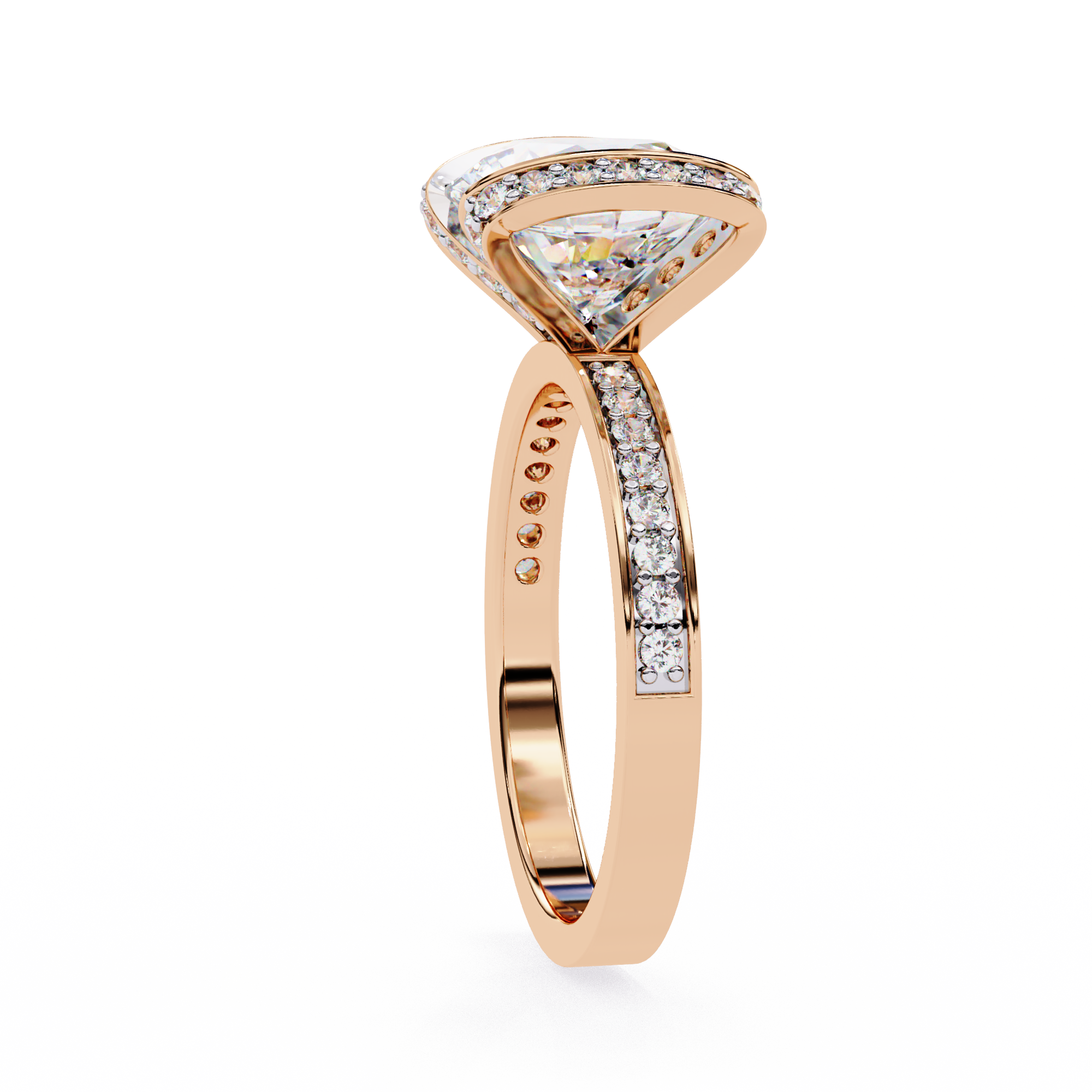3.30 ct Magnificent Round Ring 9k