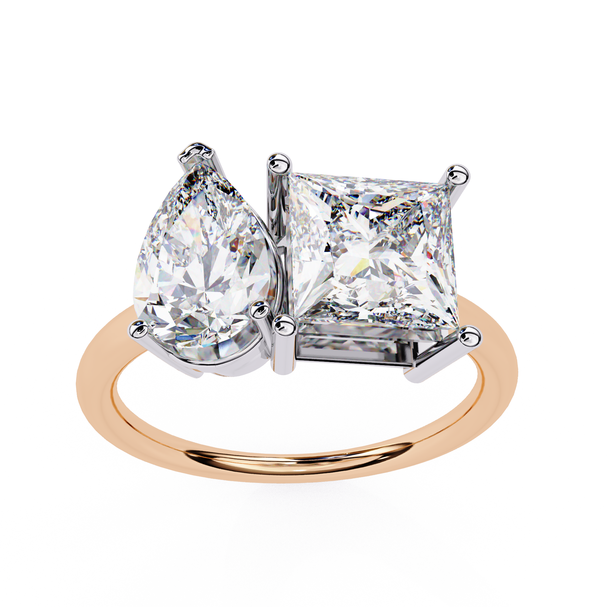 4.3 Carat Pear Princess Rings 18K