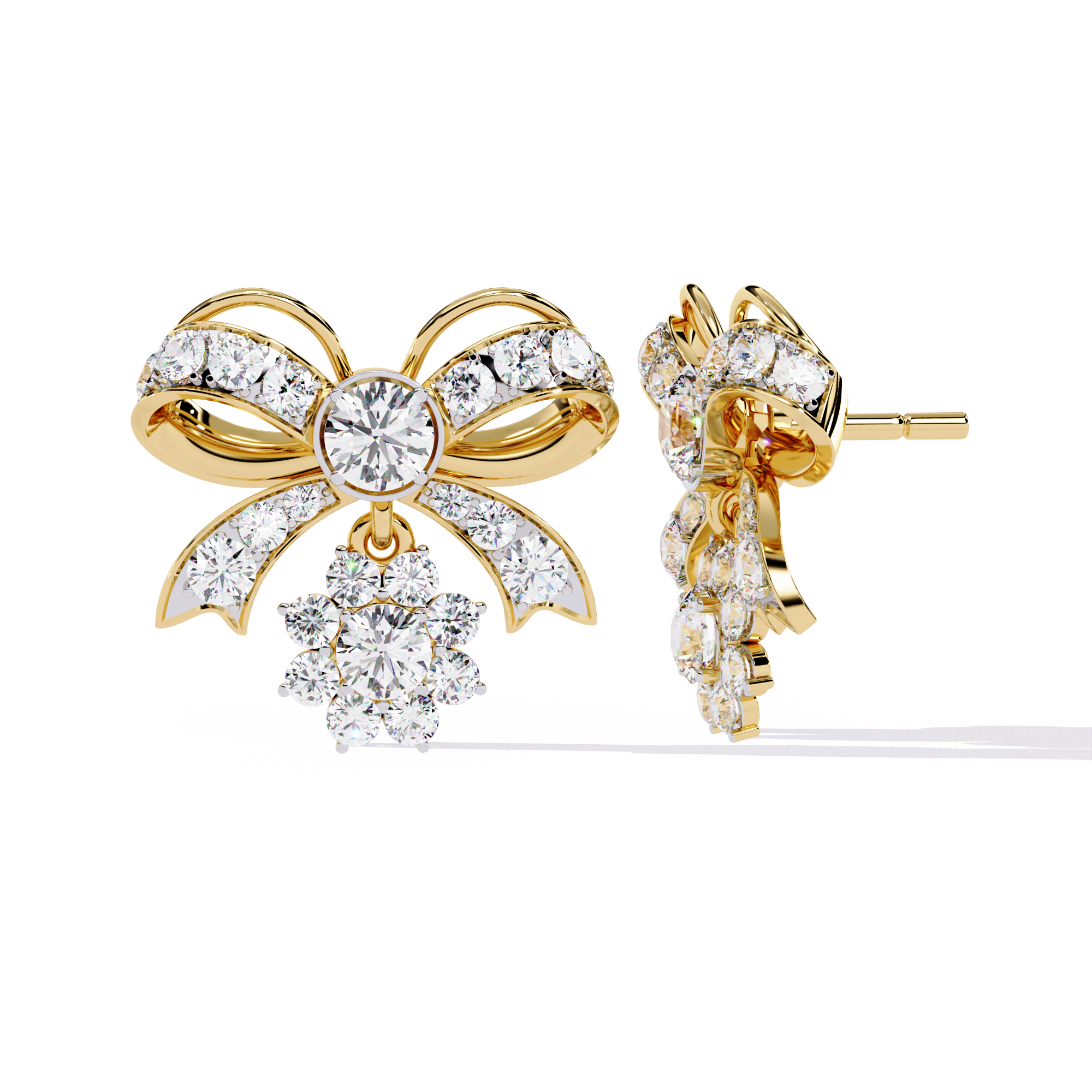 2.21 CT SERAPHIC BOW EARRING 9k