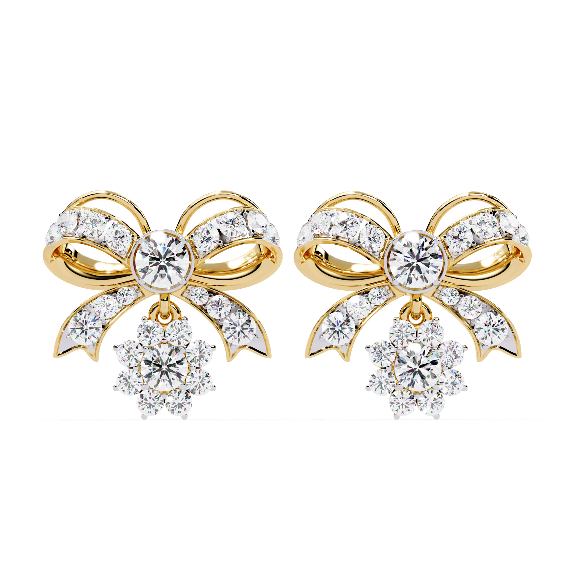 2.21 CT SERAPHIC BOW EARRING 9k