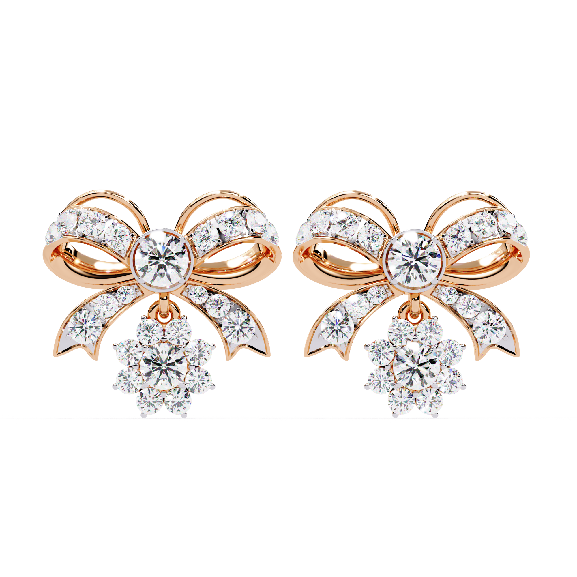 2.21 CT SERAPHIC BOW EARRING 9k