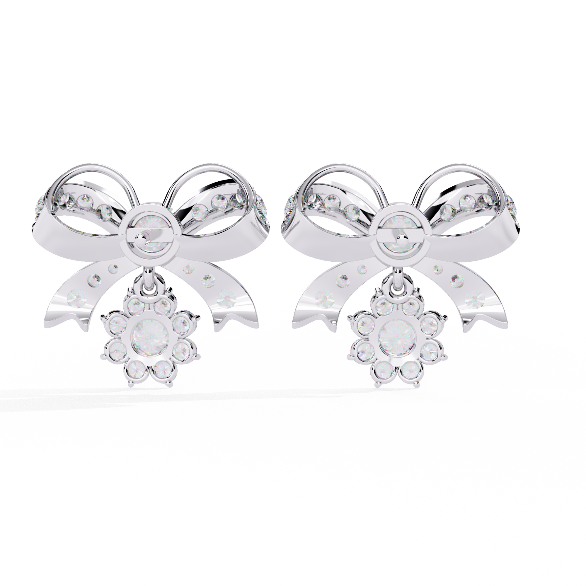 2.21 CT SERAPHIC BOW EARRING 9k