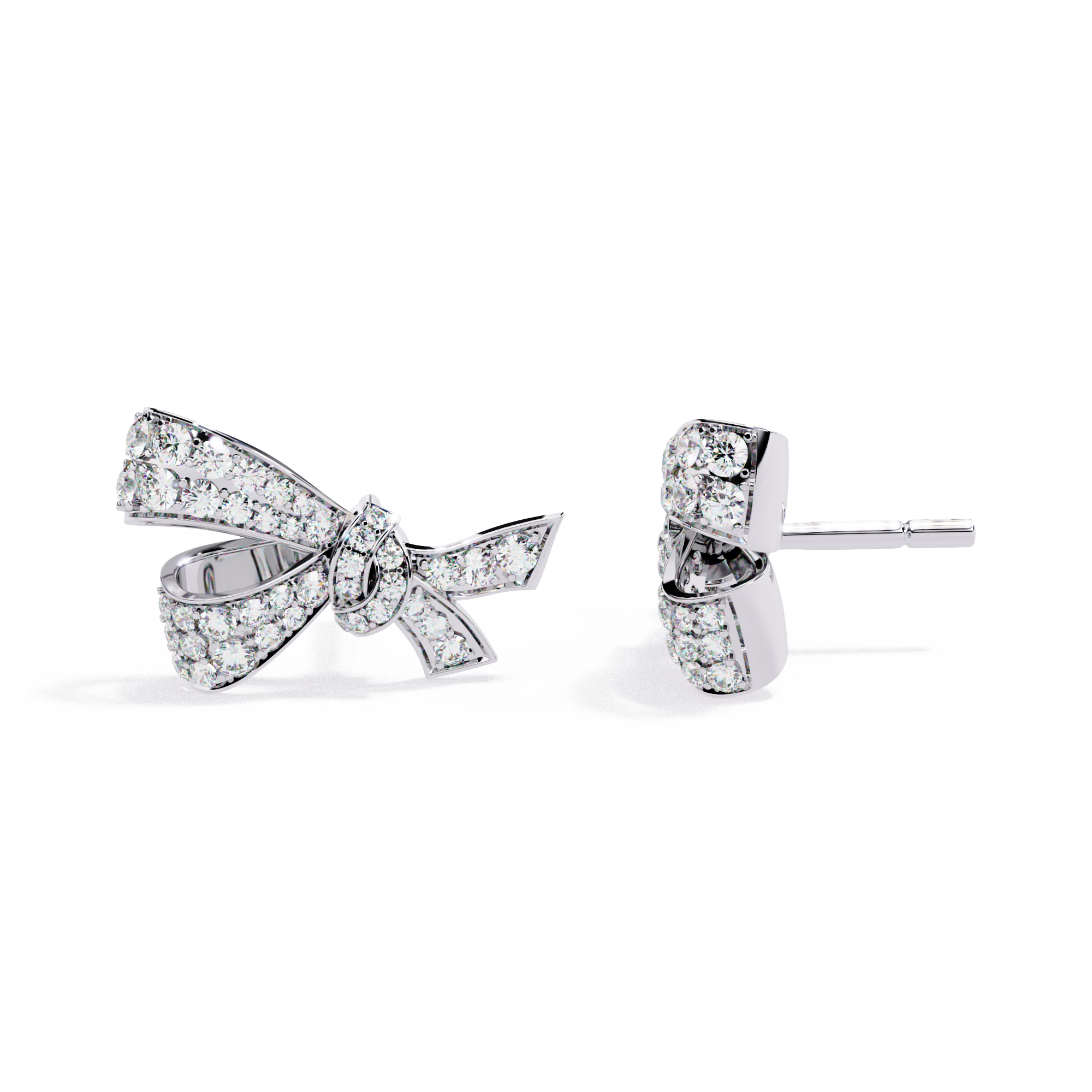 0.96 CT DAINTY BOW EARRING 9k