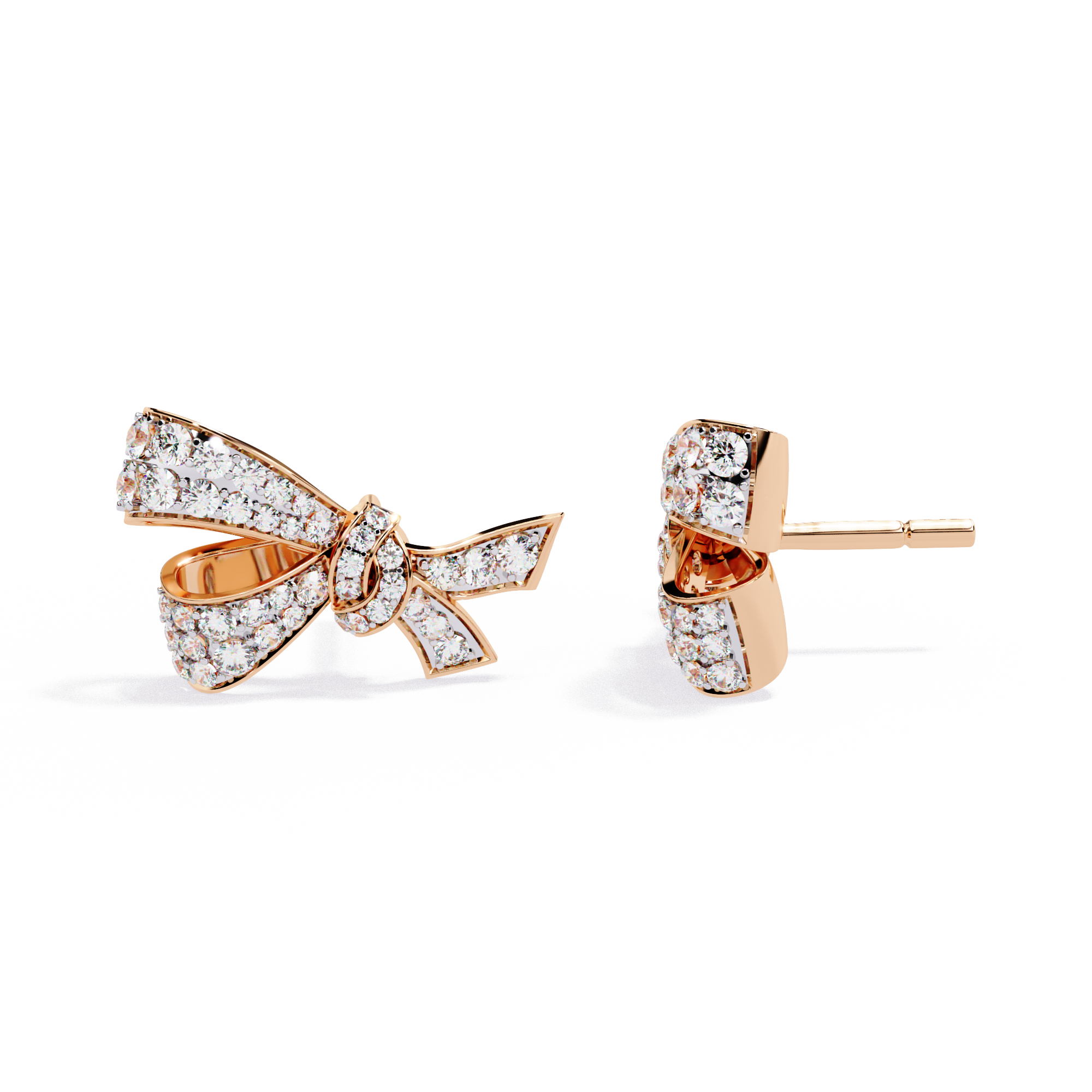 0.96 CT DAINTY BOW EARRING 9k