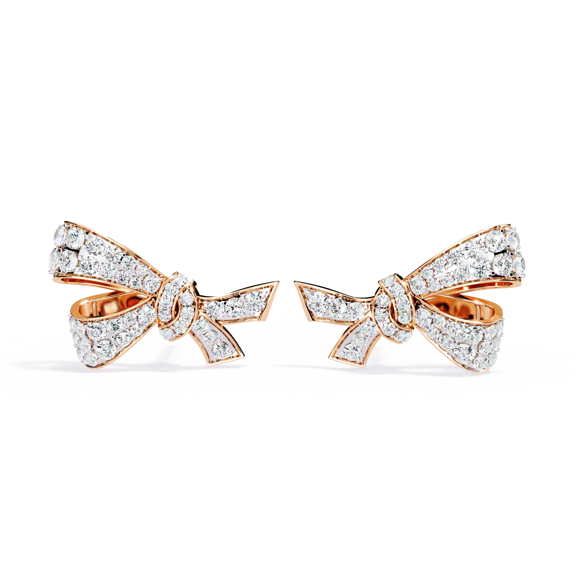 0.96 CT DAINTY BOW EARRING 9k