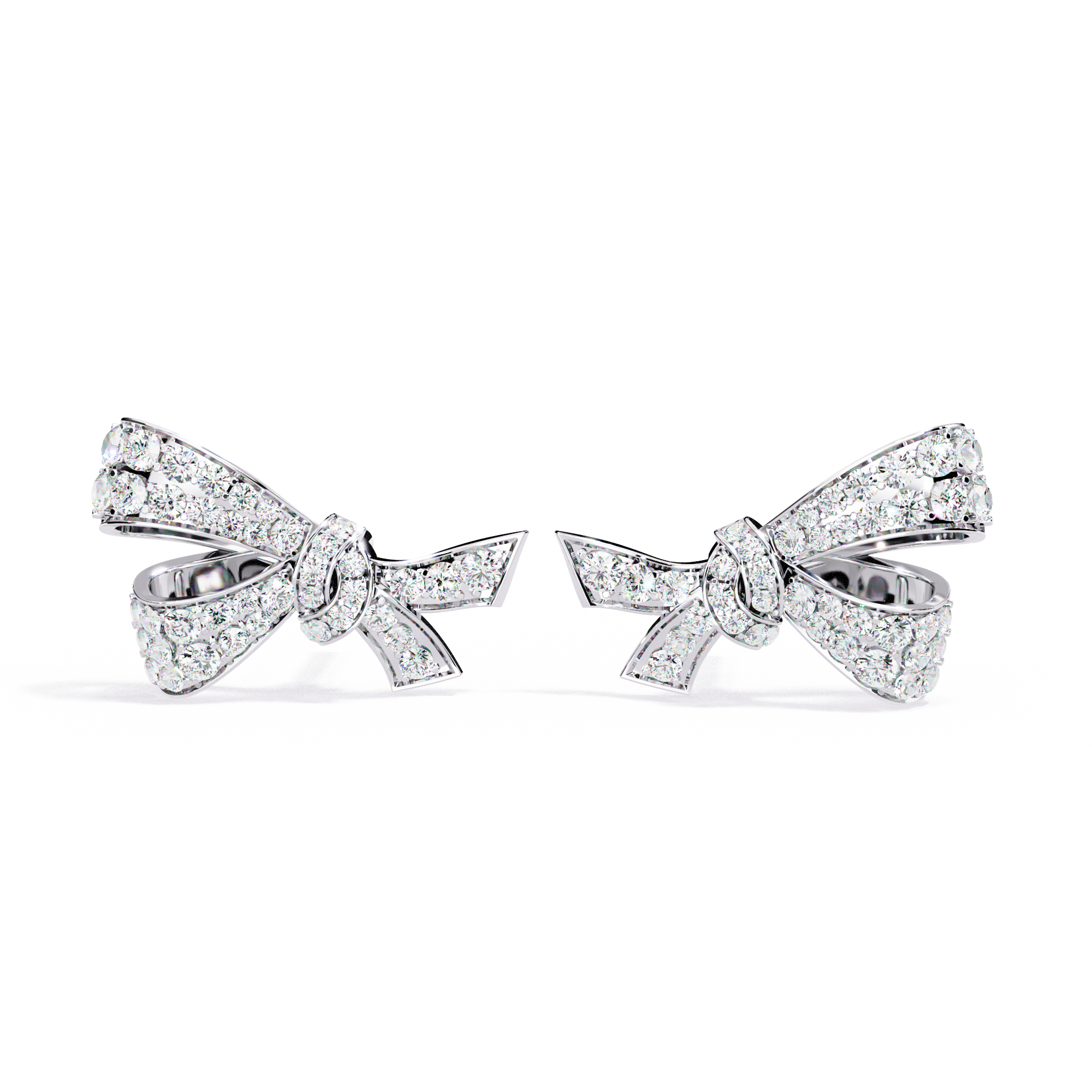 0.96 CT DAINTY BOW EARRING 9k