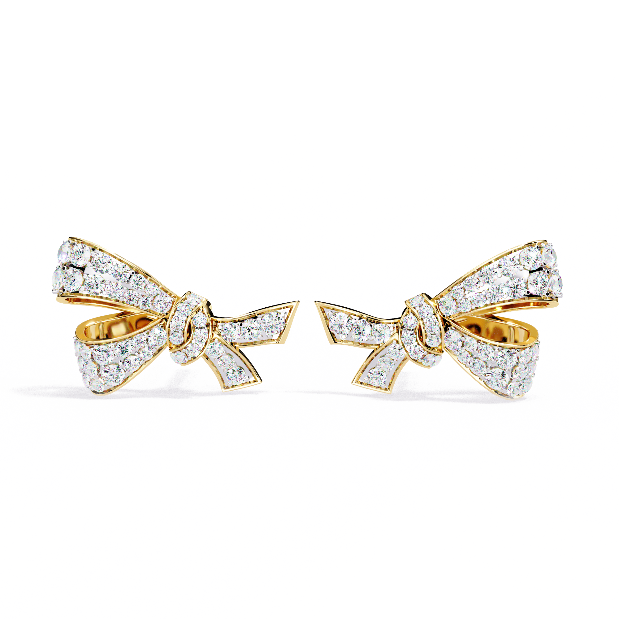 0.96 CT DAINTY BOW EARRING 9k