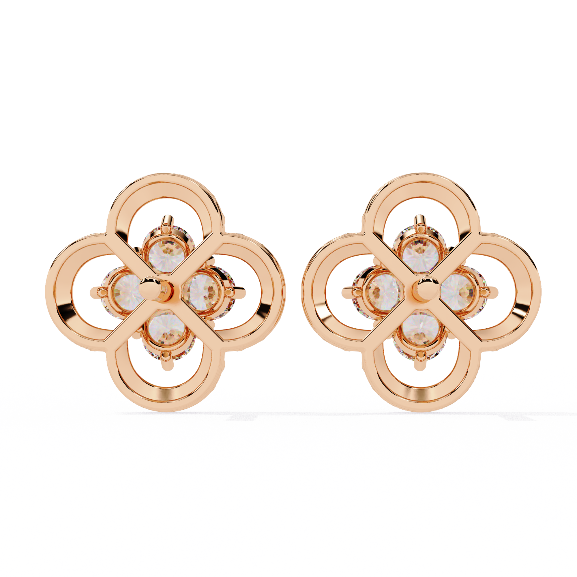 0.85 CT LUCK PETAL EARRING 9k