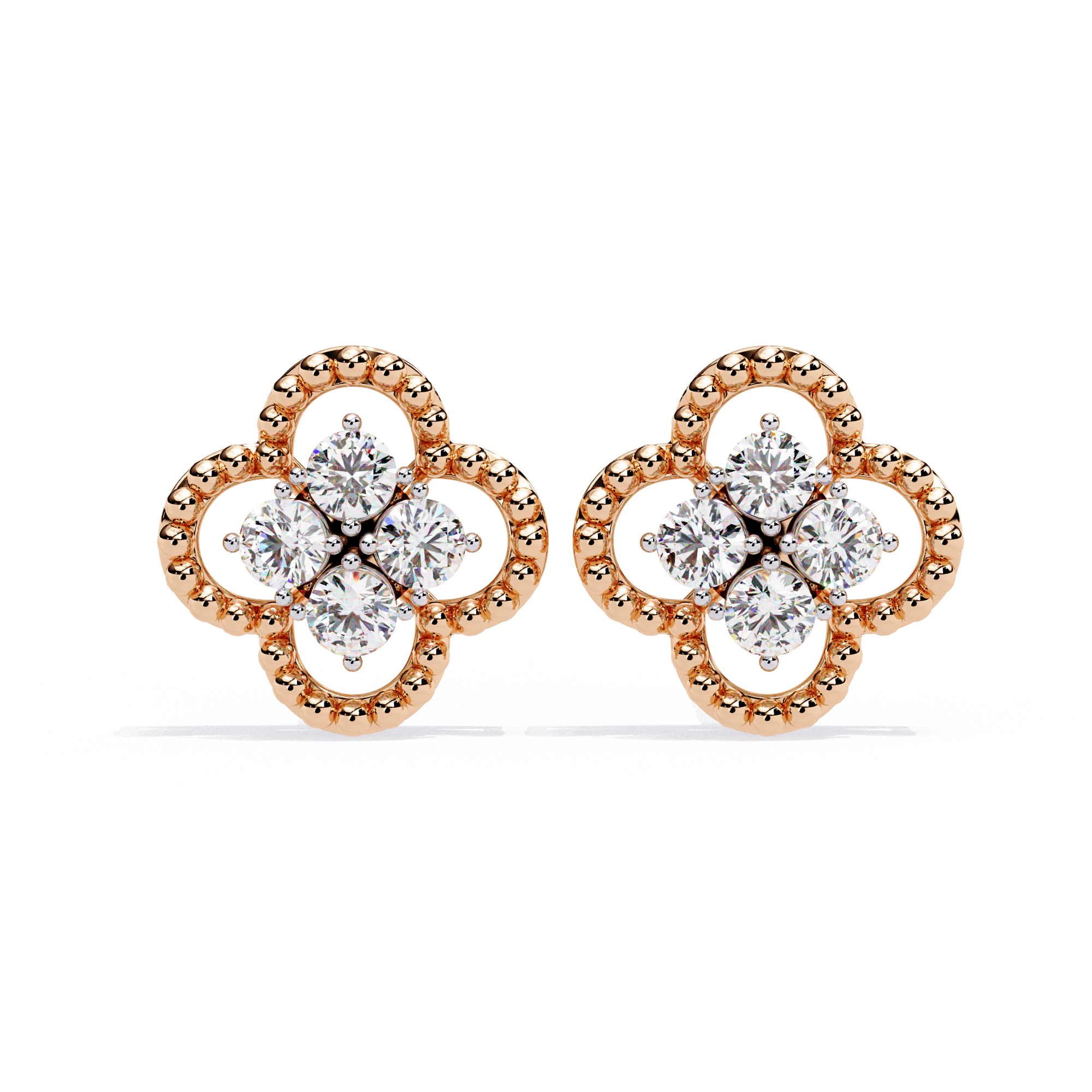 0.85 CT LUCK PETAL EARRING 9k