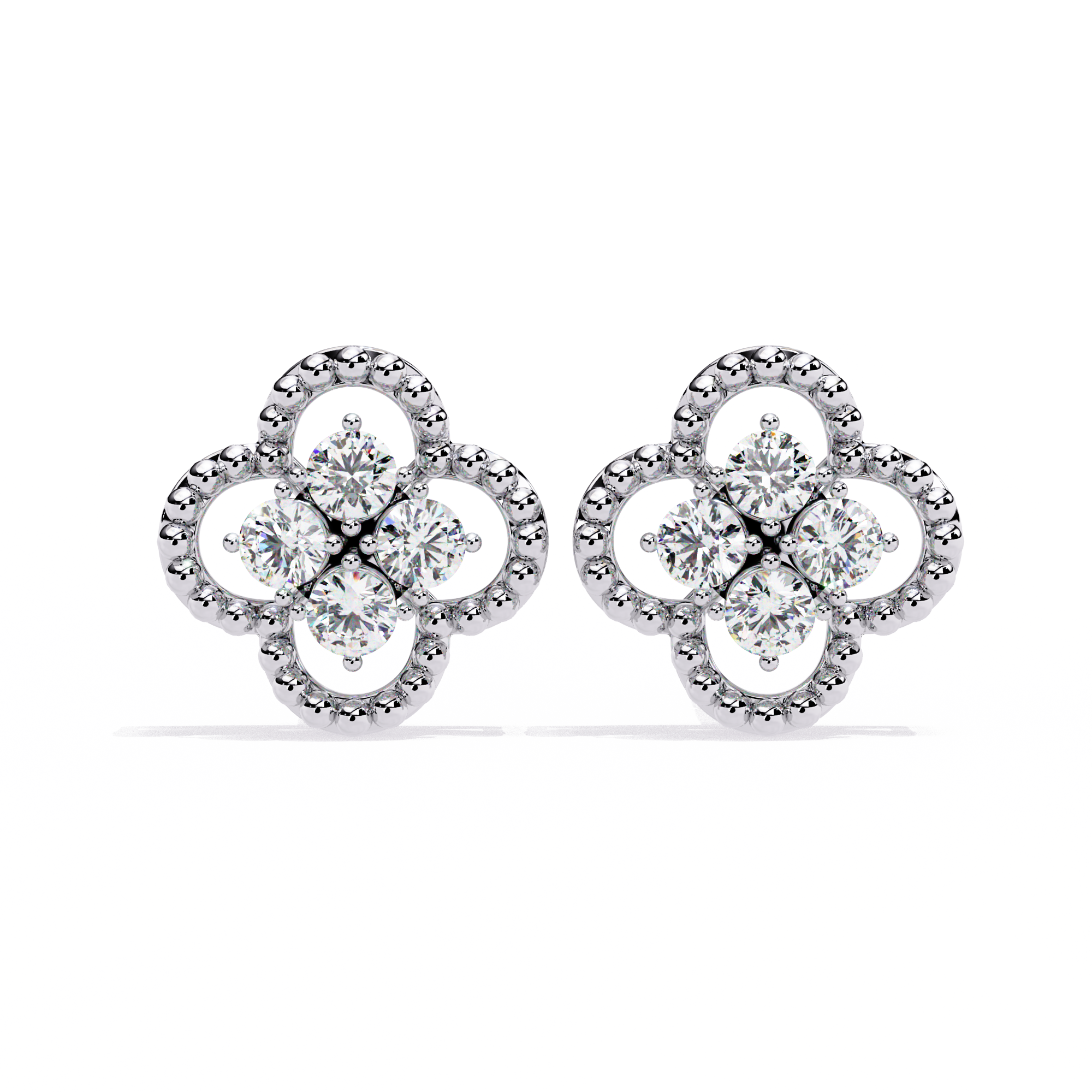 0.85 CT LUCK PETAL EARRING 9k