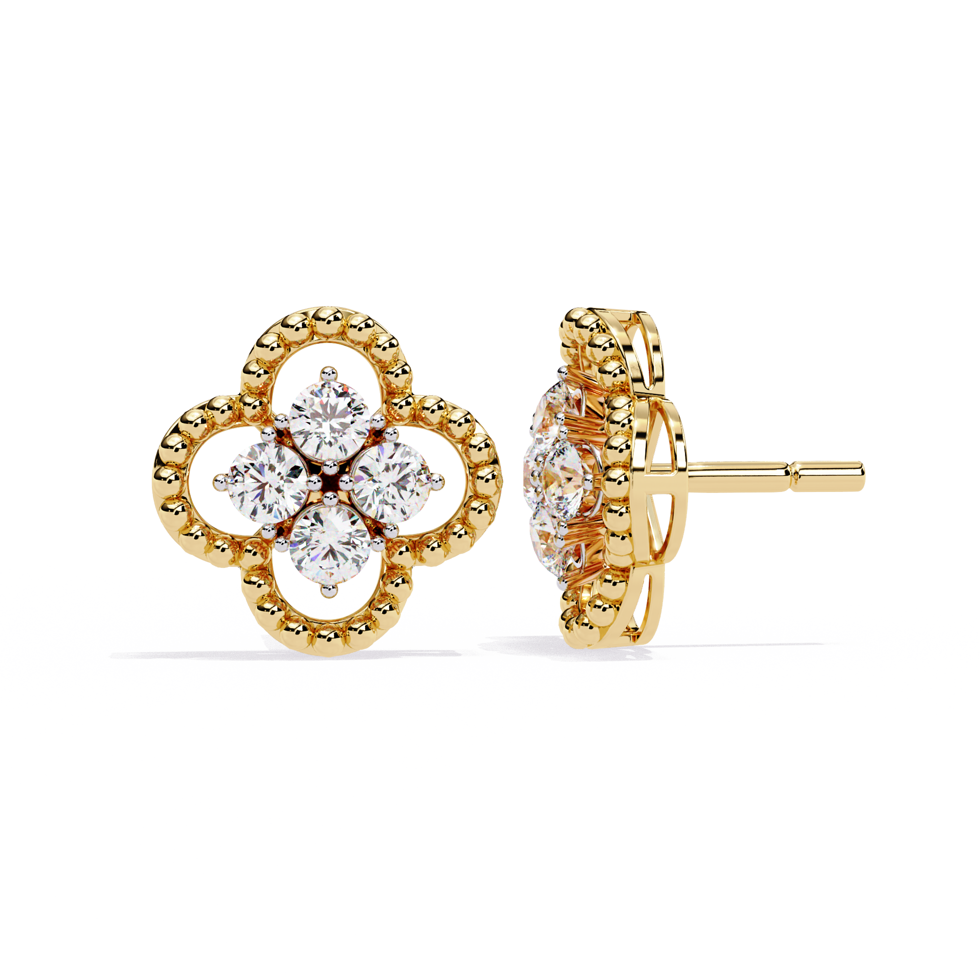 0.85 CT LUCK PETAL EARRING 9k
